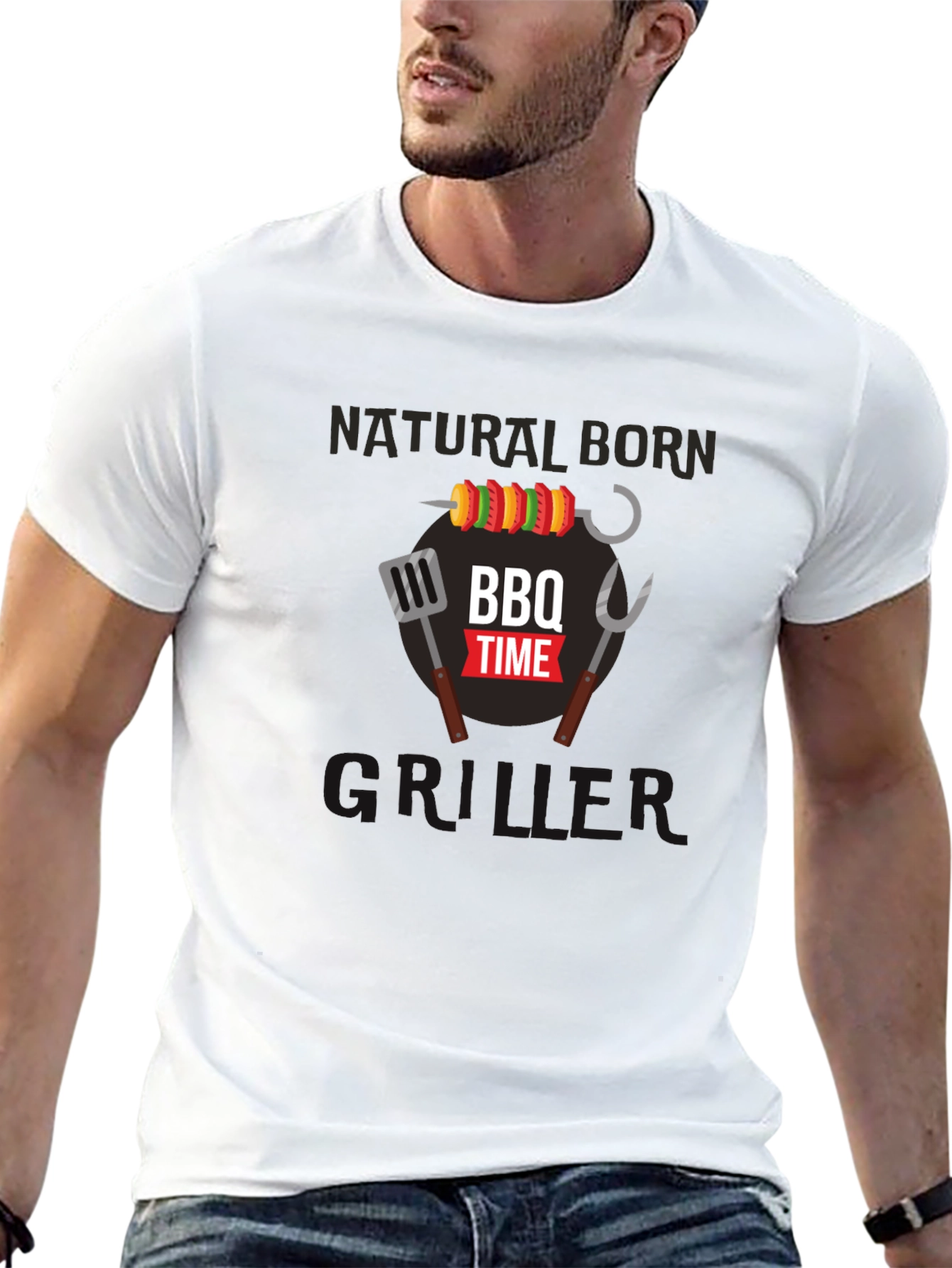 Natural Born Griller BBQ Time Graphic T-Shirt