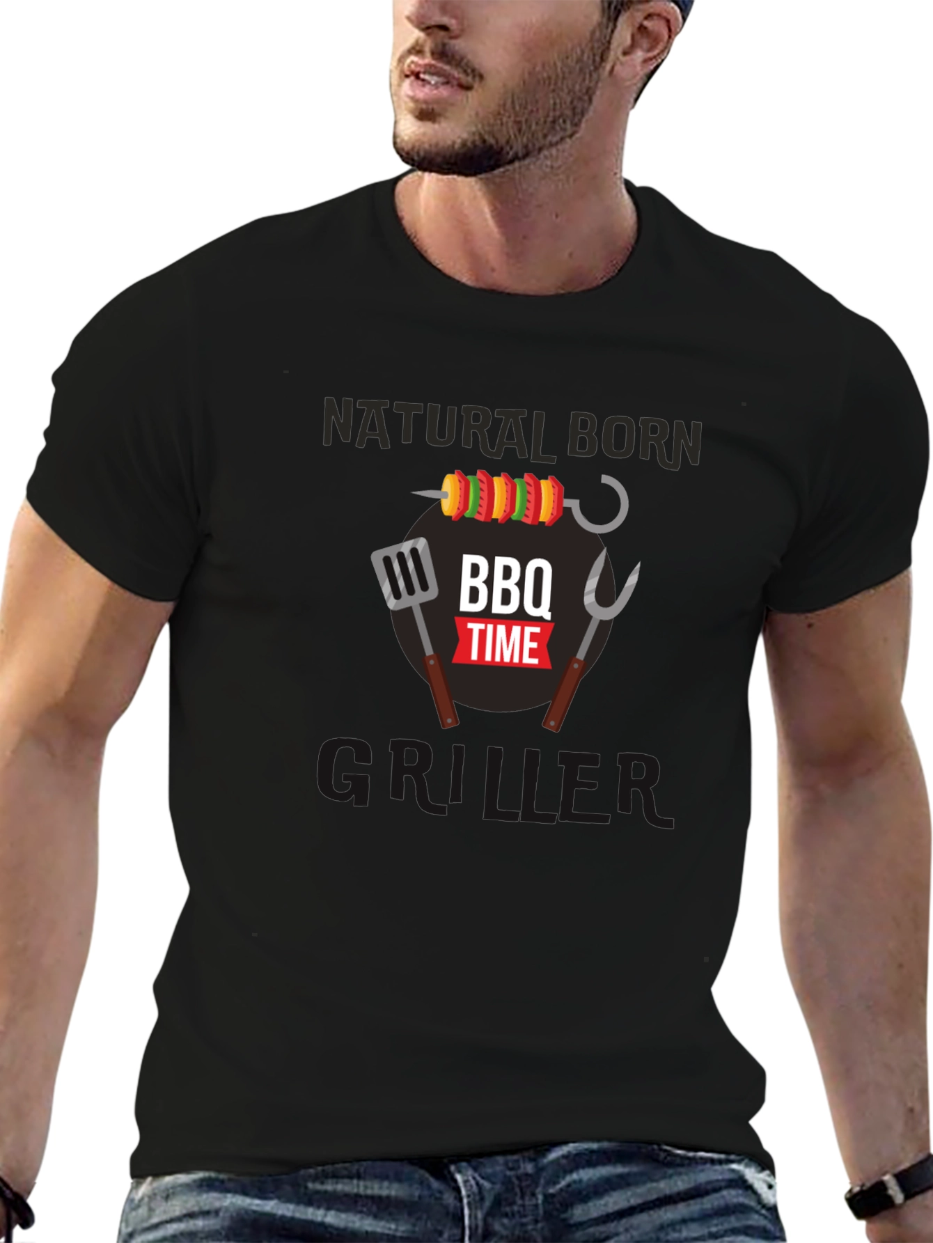 Natural Born Griller BBQ Time Graphic T-Shirt