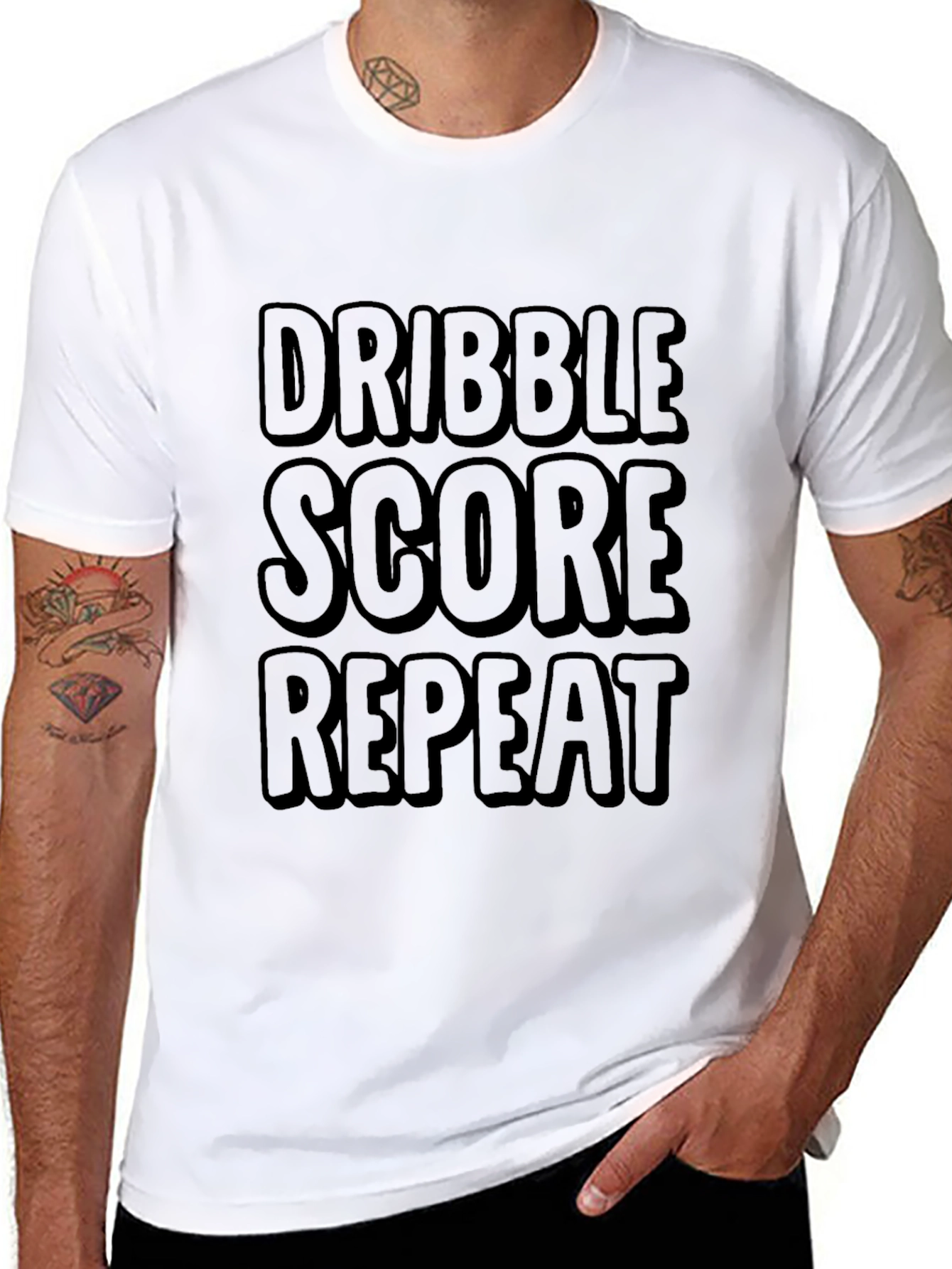 Dribble Score Repeat Black T-Shirt