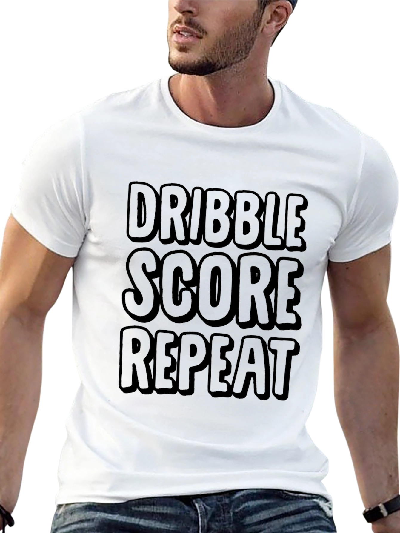 Dribble Score Repeat Black T-Shirt