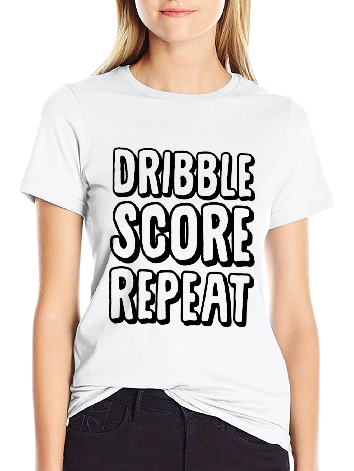 Dribble Score Repeat Black T-Shirt