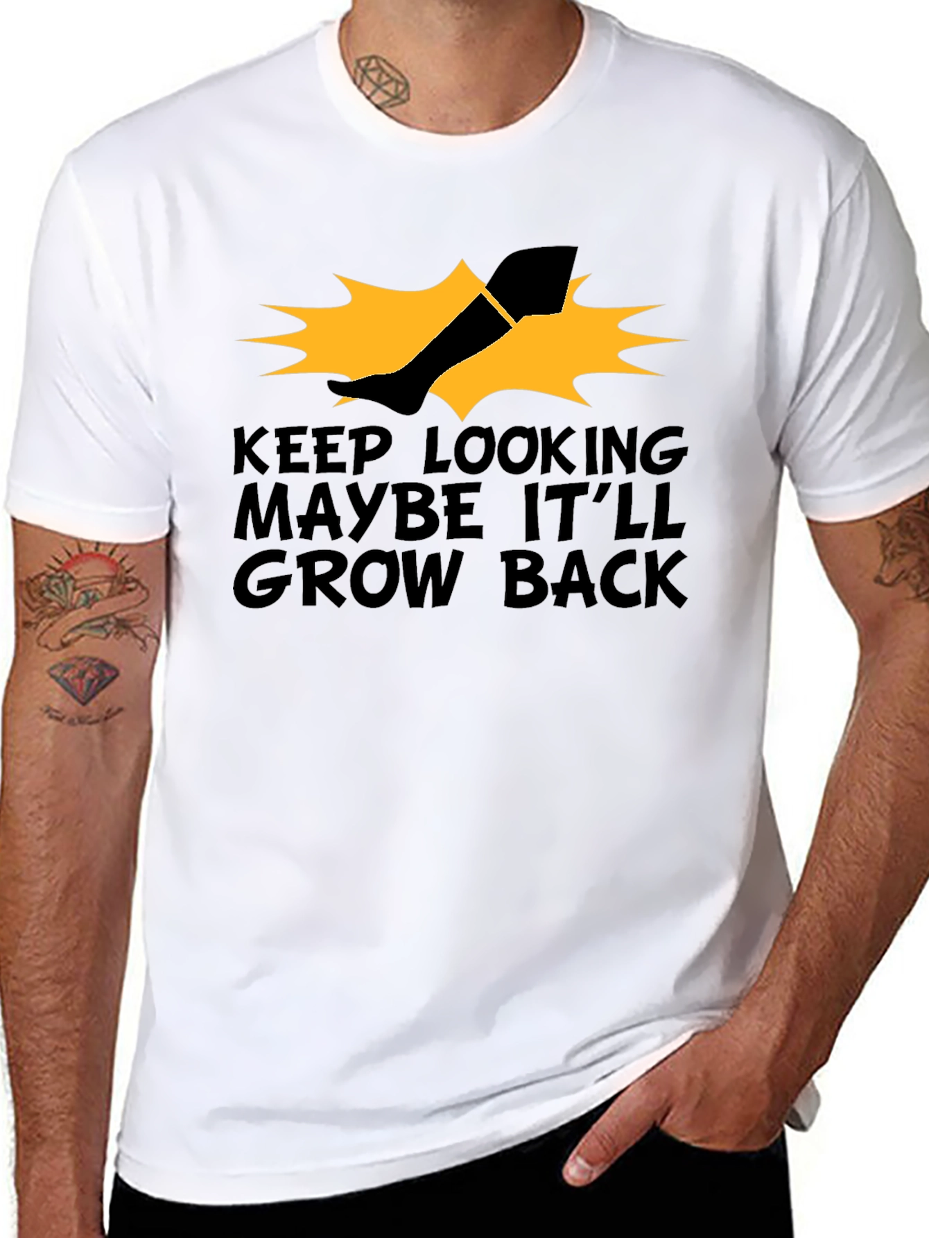 Humorous Leg Amputation Graphic T-Shirt
