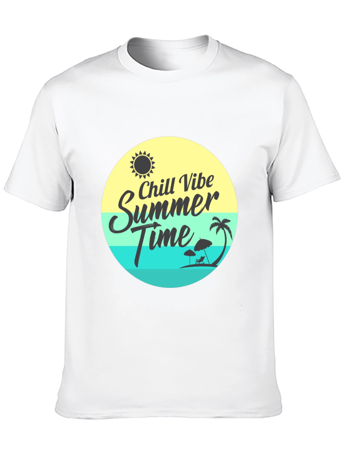 Chill Vibe Summer Time Graphic Tee - Black