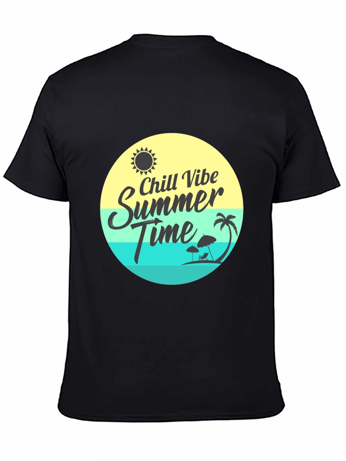 Chill Vibe Summer Time Graphic Tee - Black