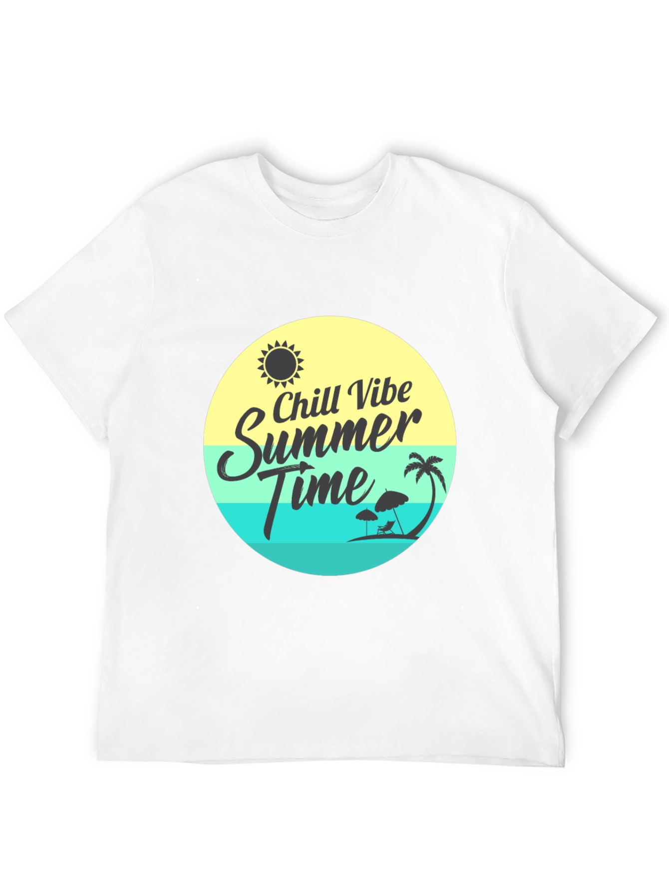Chill Vibe Summer Time Graphic Tee - Black