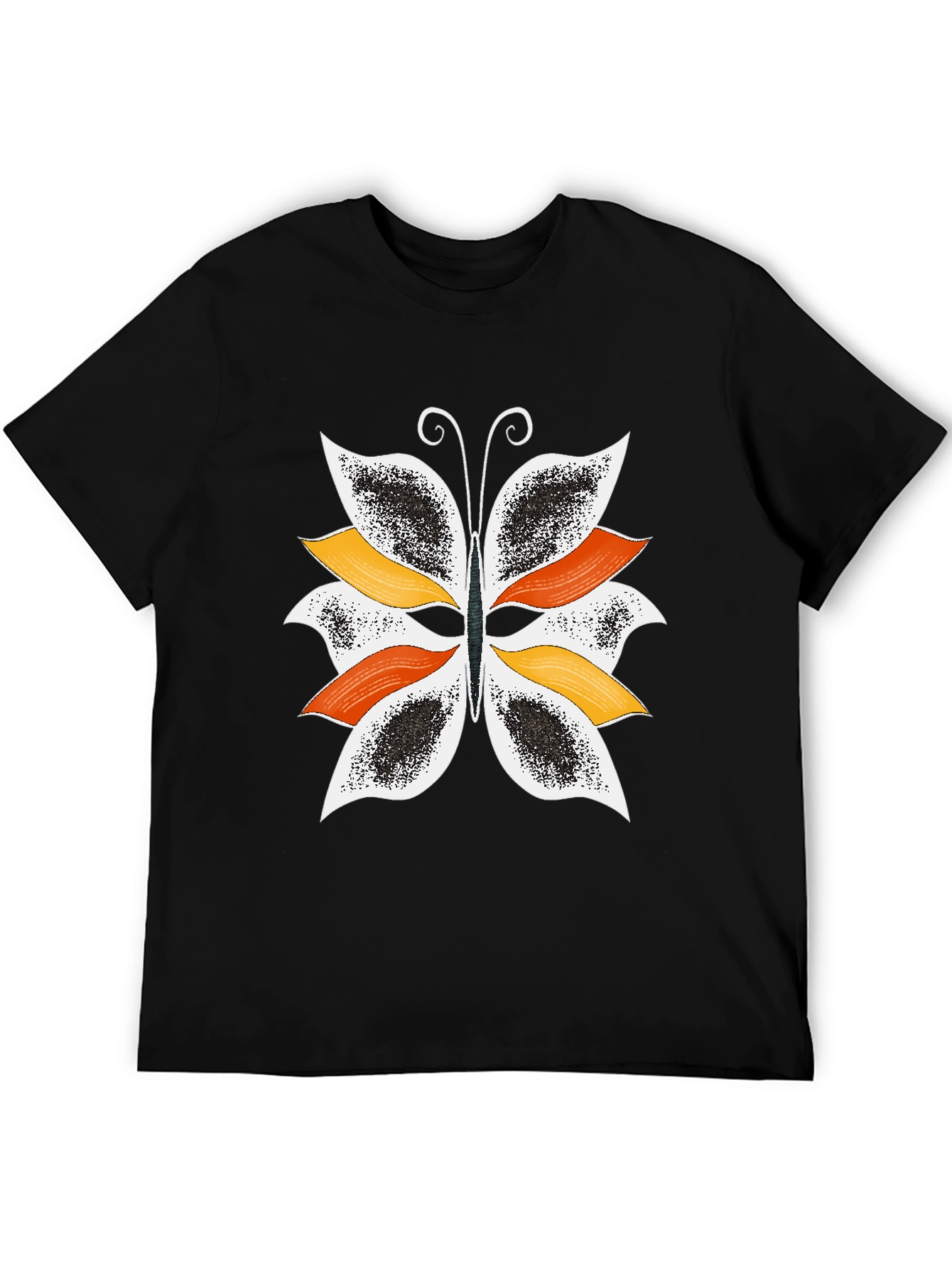 Butterfly Graphic Print Black T-Shirt for Men