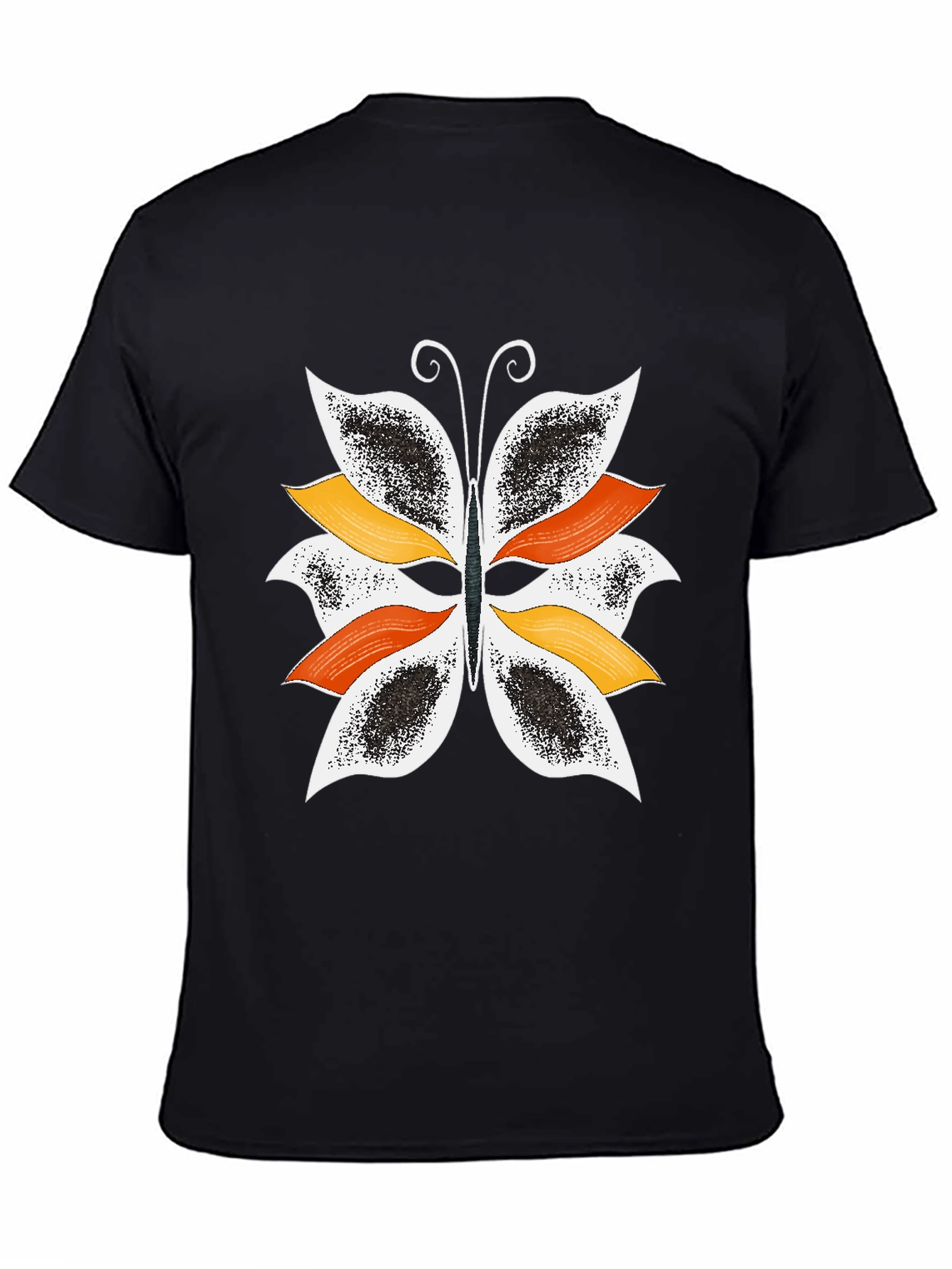 Butterfly Graphic Print Black T-Shirt for Men