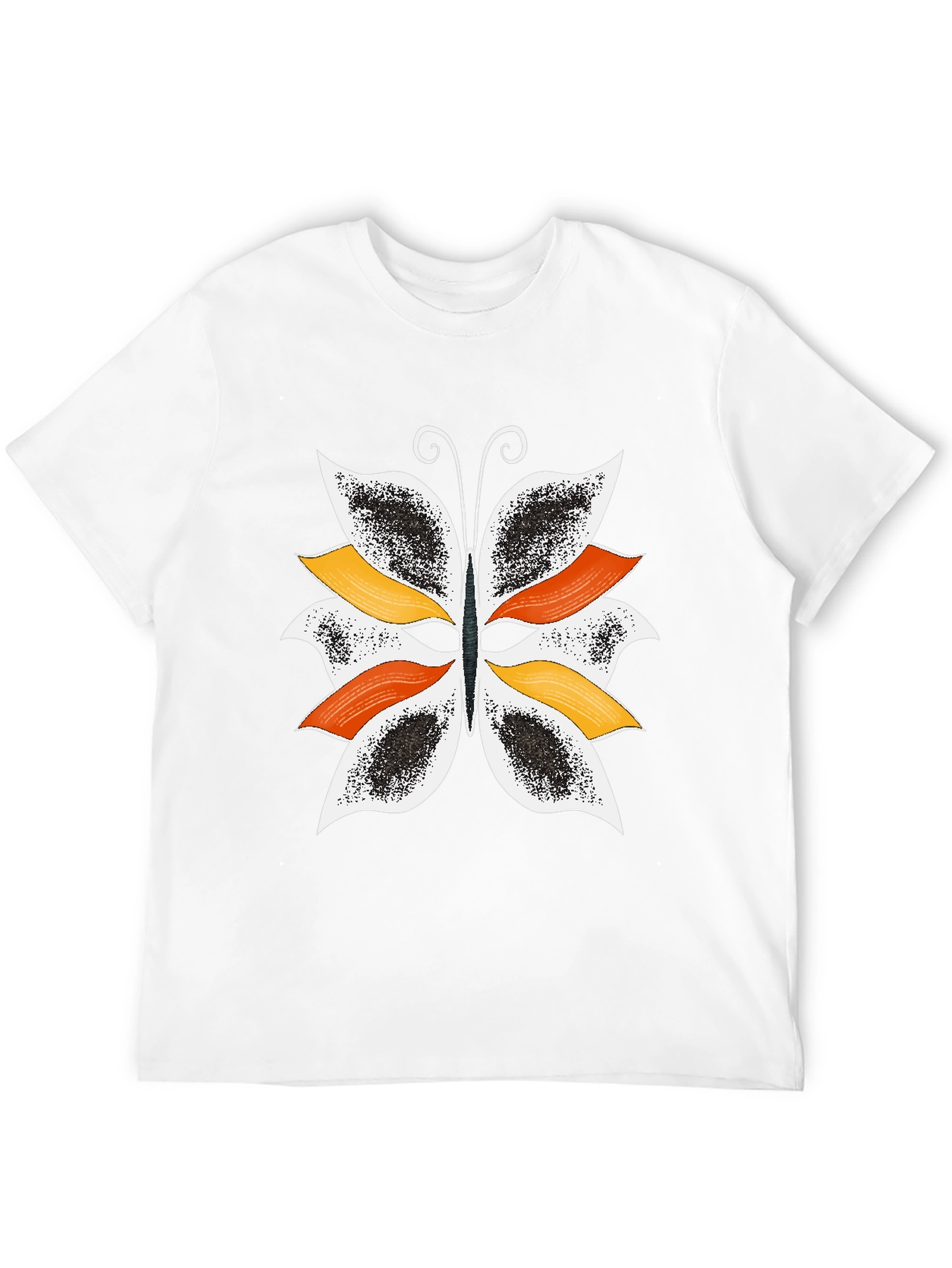 Butterfly Graphic Print Black T-Shirt for Men