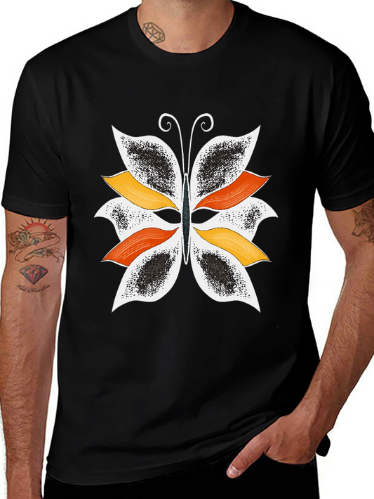 Butterfly Graphic Print Black T-Shirt for Men
