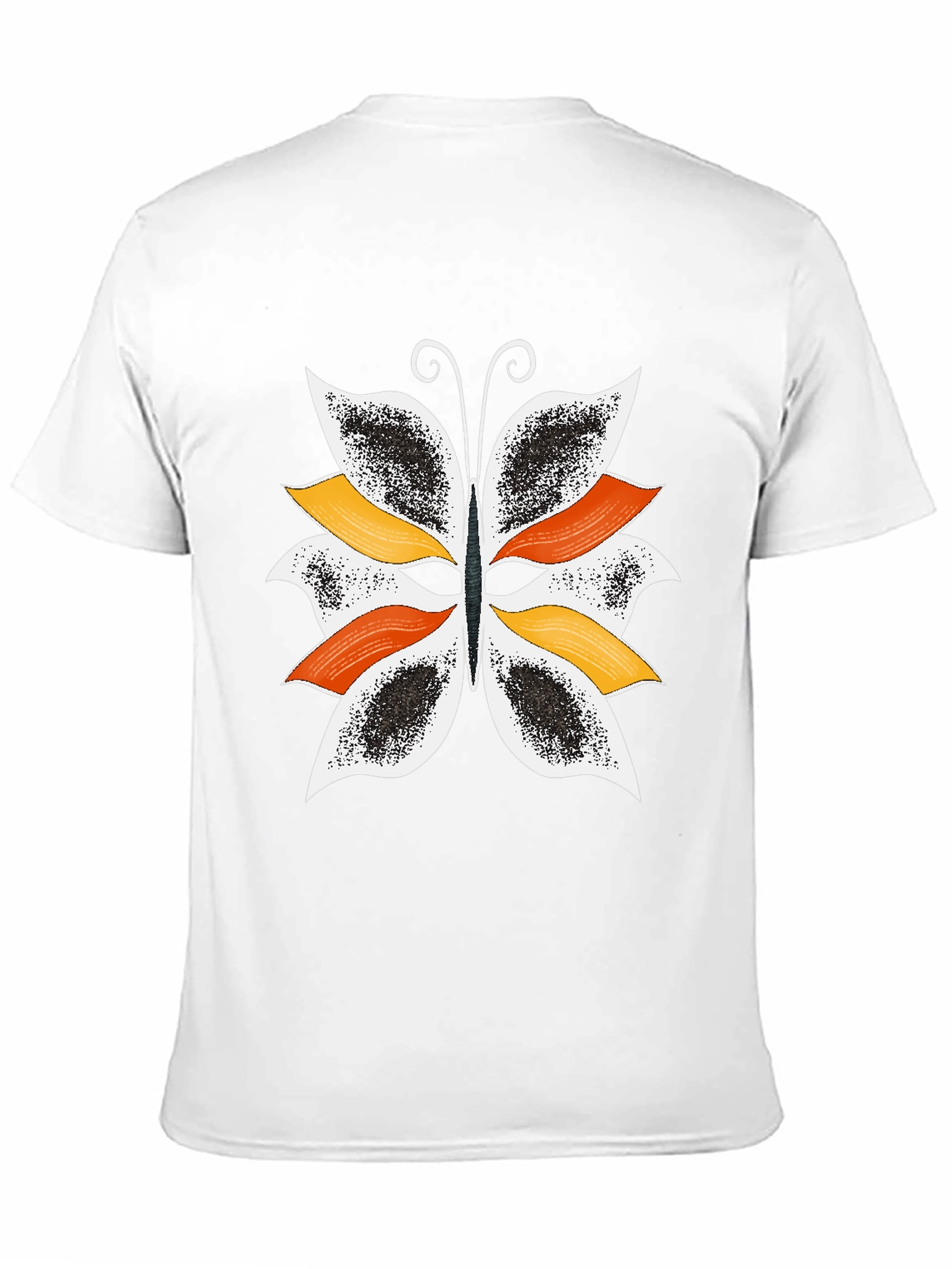 Butterfly Graphic Print Black T-Shirt for Men
