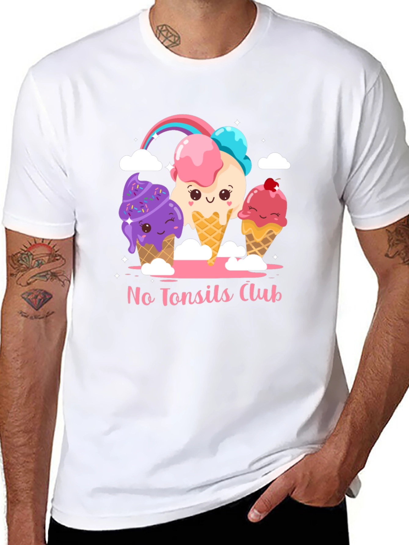 No Tonsils Club Ice Cream Graphic T-Shirt