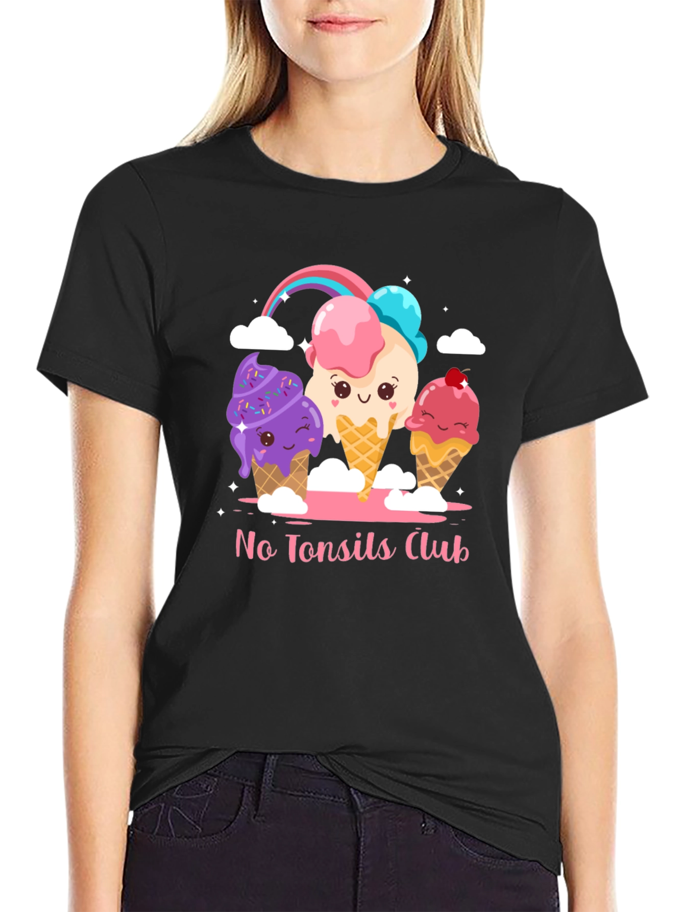 No Tonsils Club Ice Cream Graphic T-Shirt