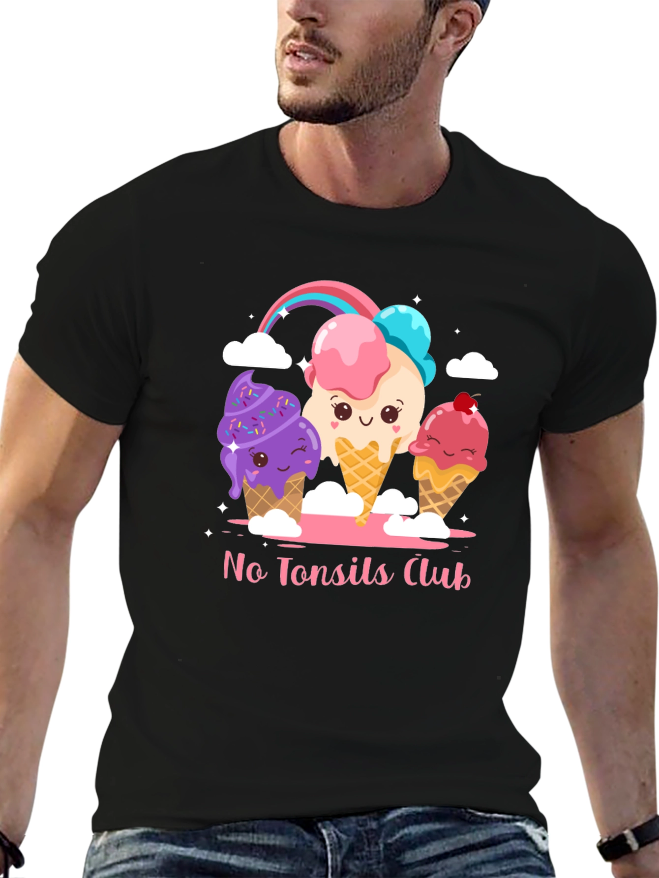 No Tonsils Club Ice Cream Graphic T-Shirt