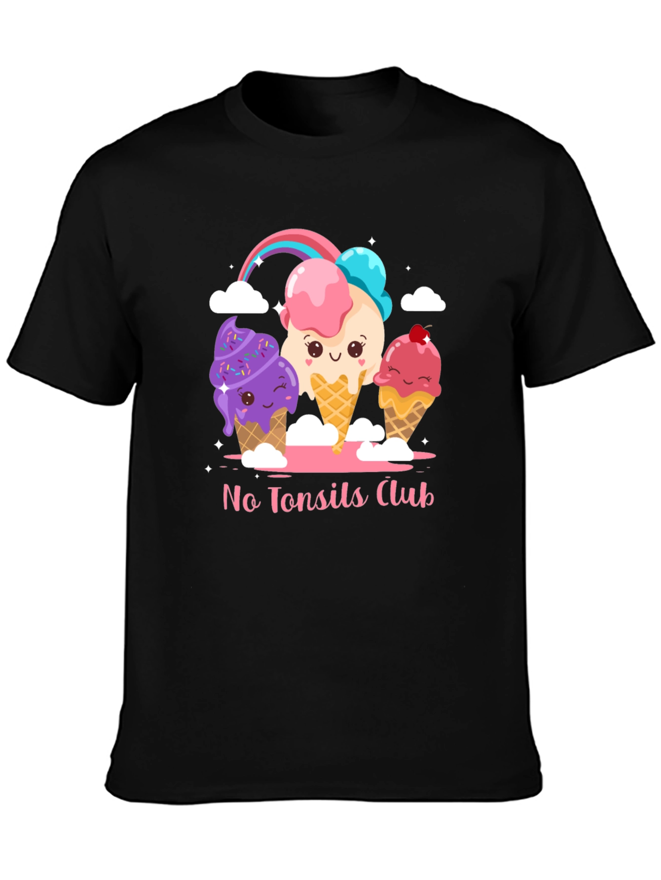 No Tonsils Club Ice Cream Graphic T-Shirt
