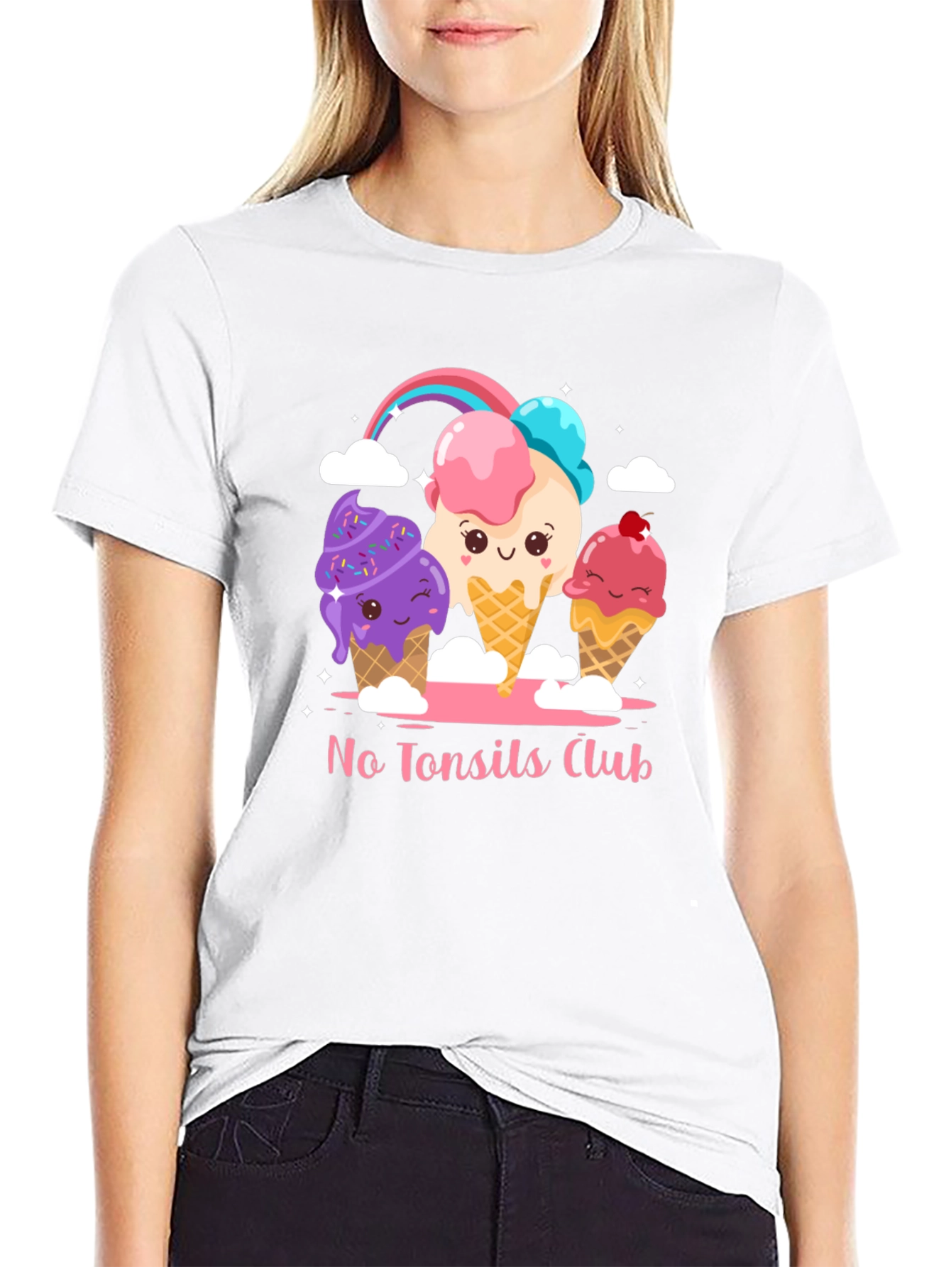 No Tonsils Club Ice Cream Graphic T-Shirt