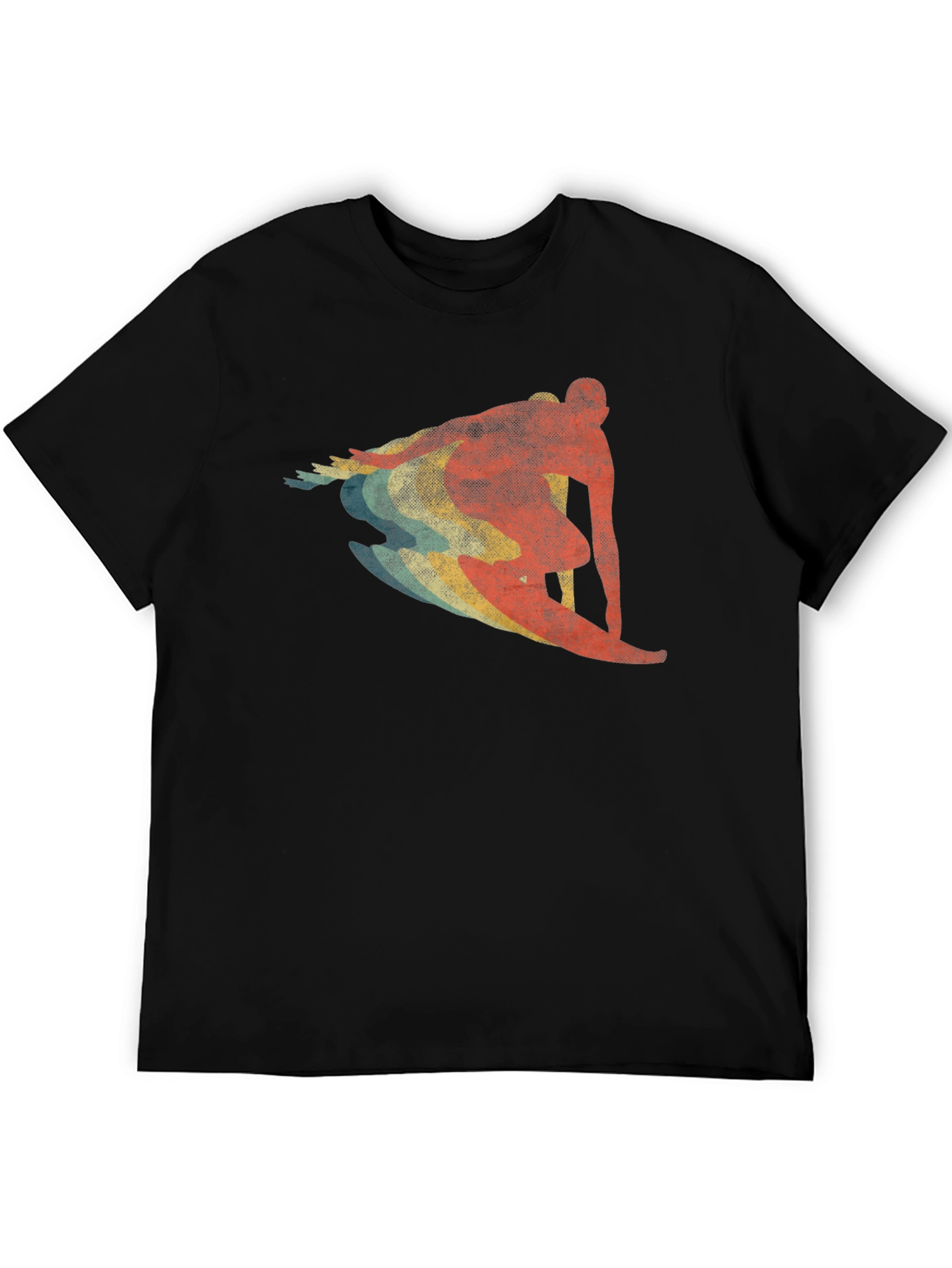 Retro Surfer Graphic T-Shirt - Black