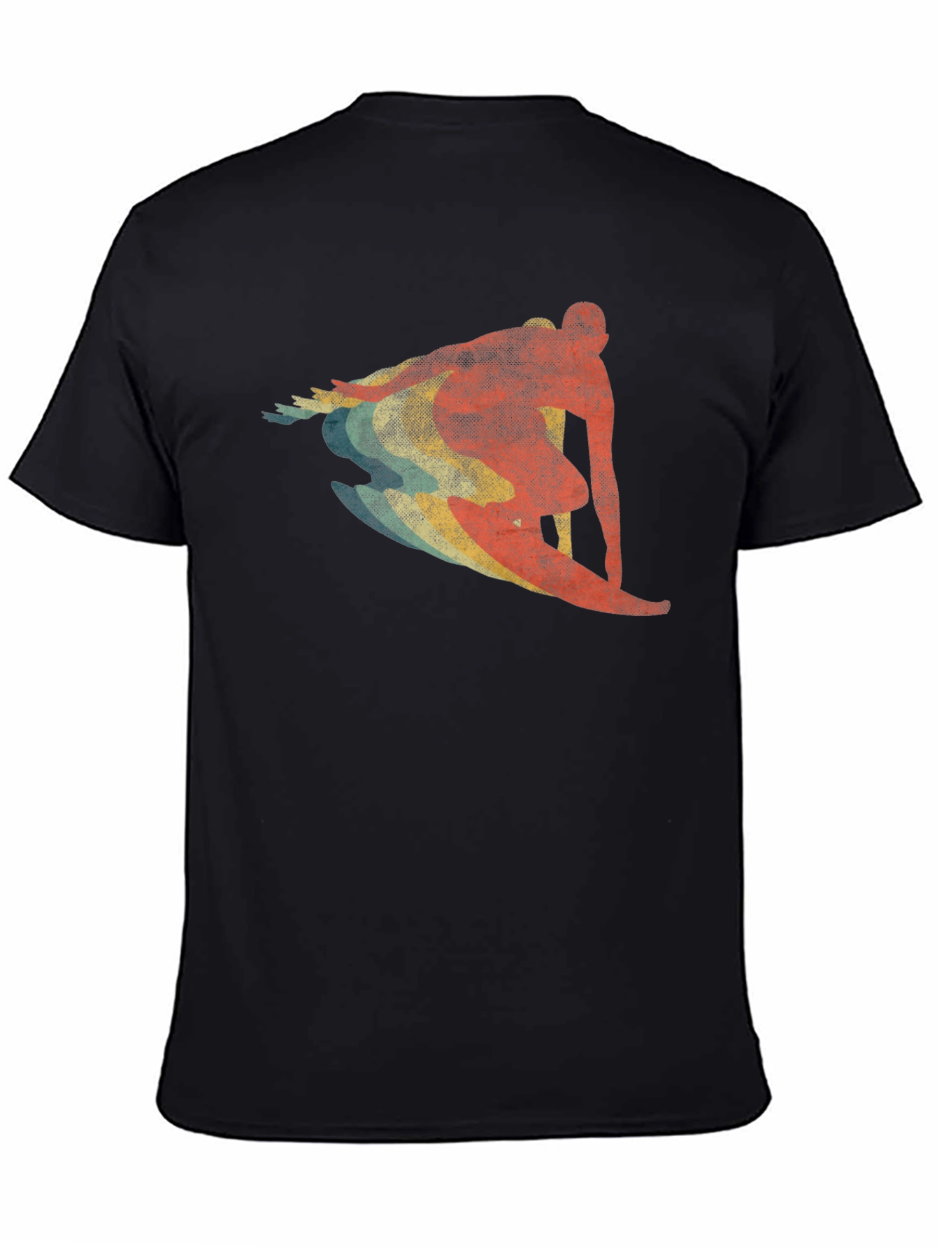 Retro Surfer Graphic T-Shirt - Black
