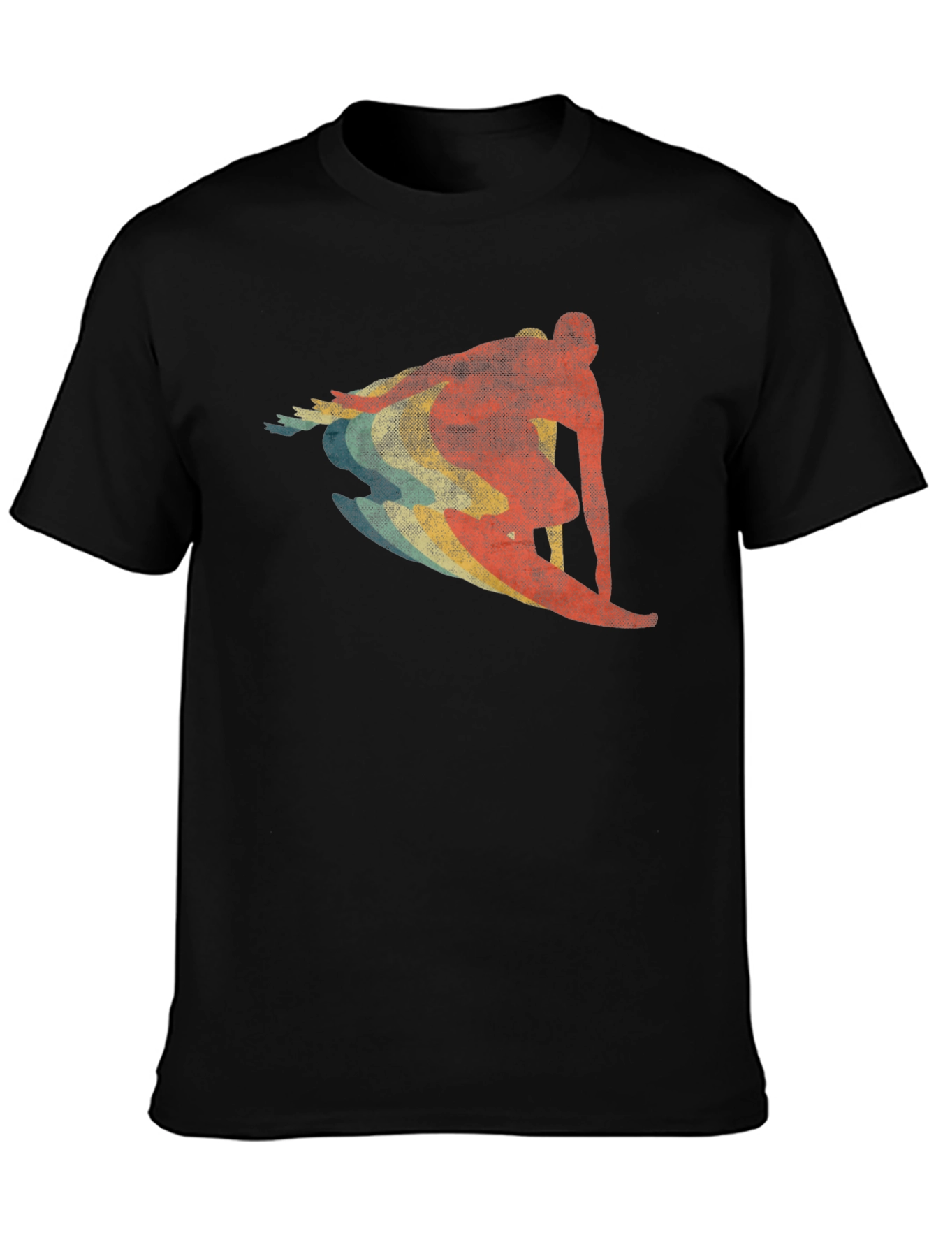 Retro Surfer Graphic T-Shirt - Black