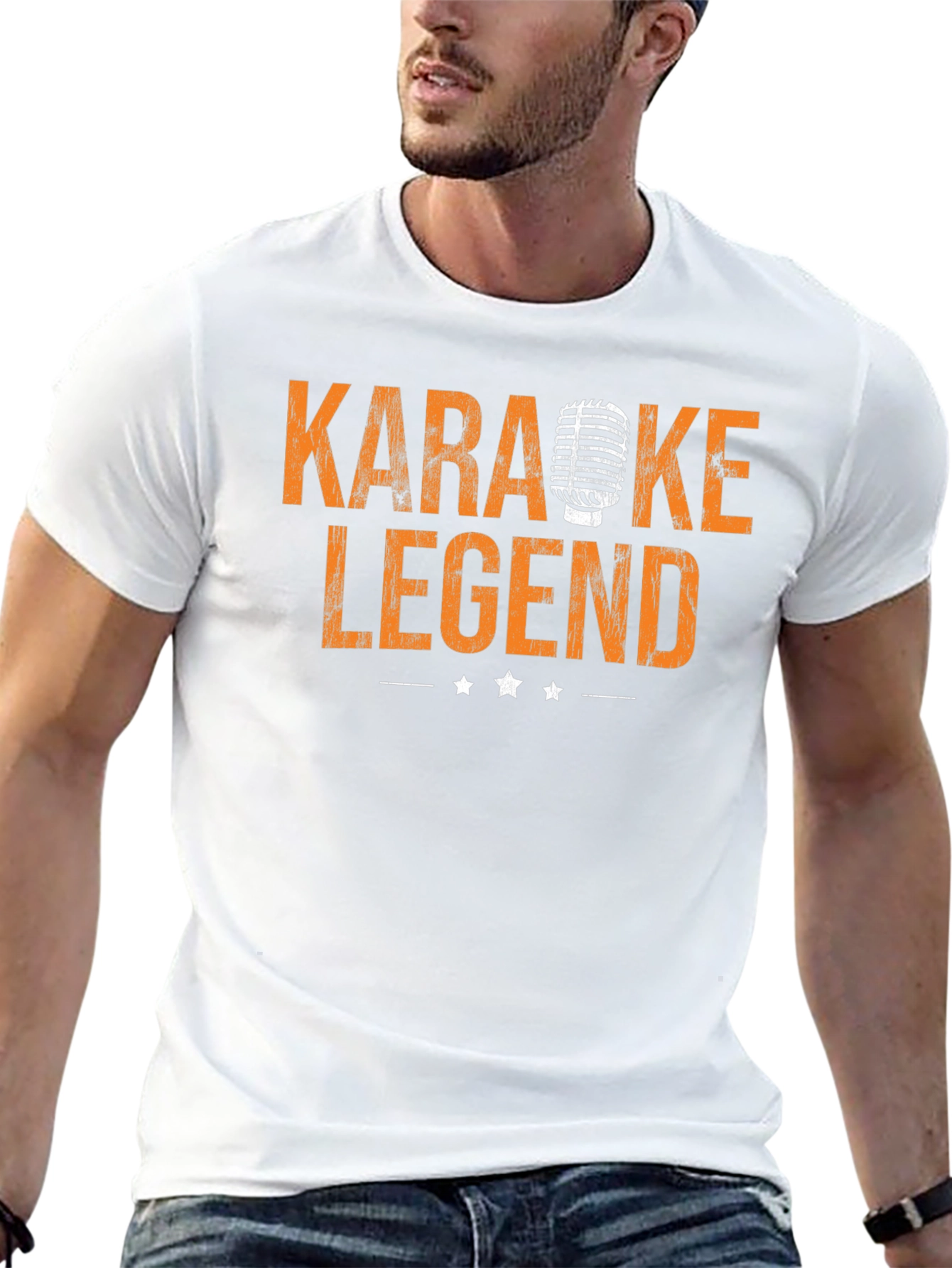Karaoke Legend Graphic Tee - Retro Microphone Design
