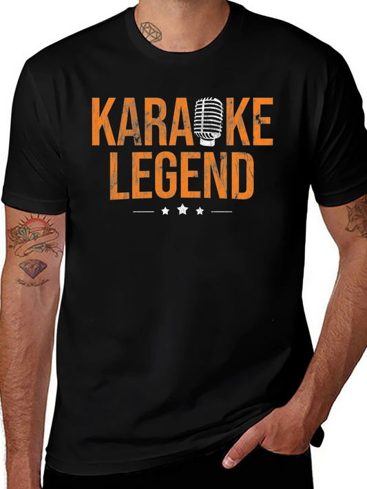 Karaoke Legend Graphic Tee - Retro Microphone Design