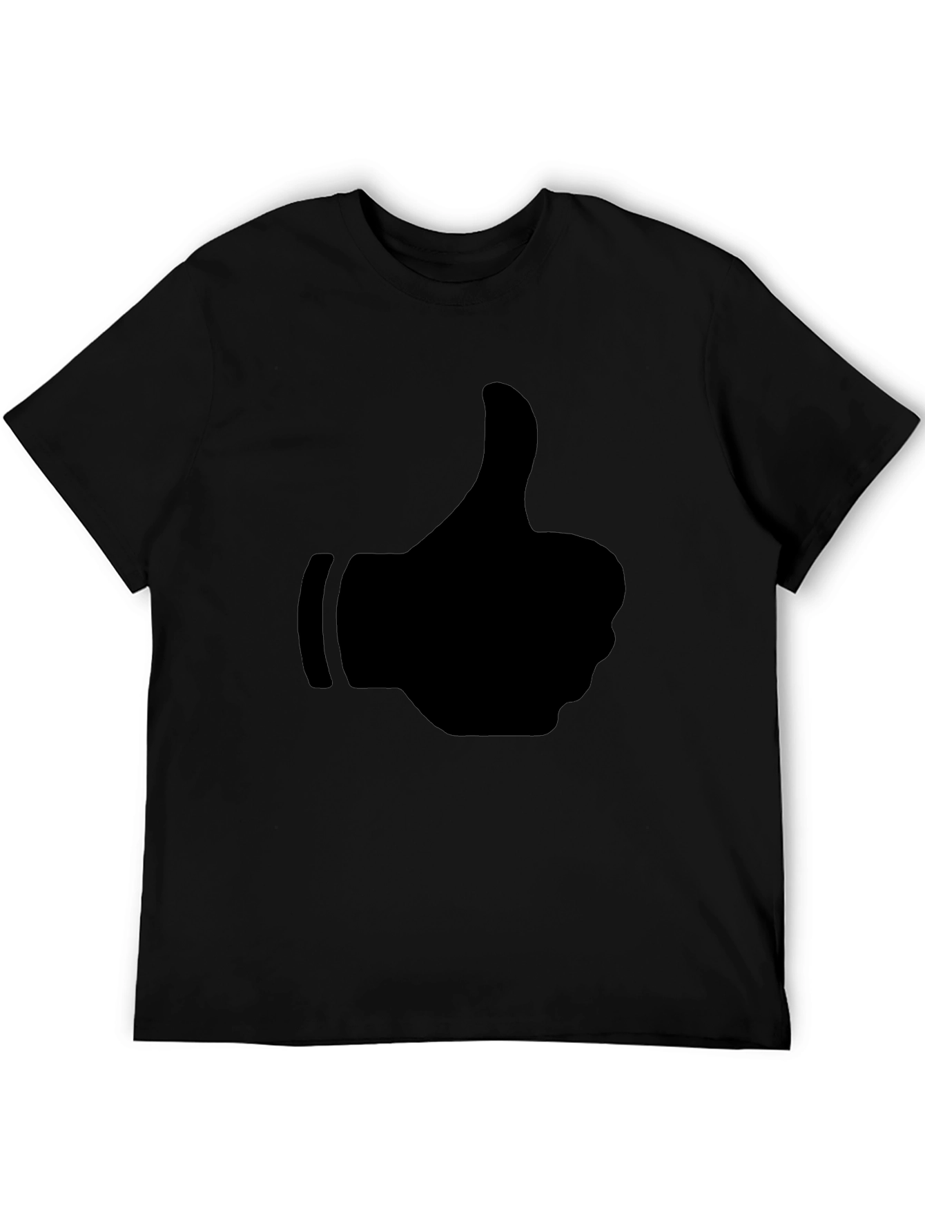 Thumbs Up Graphic Tee - Casual Black T-Shirt
