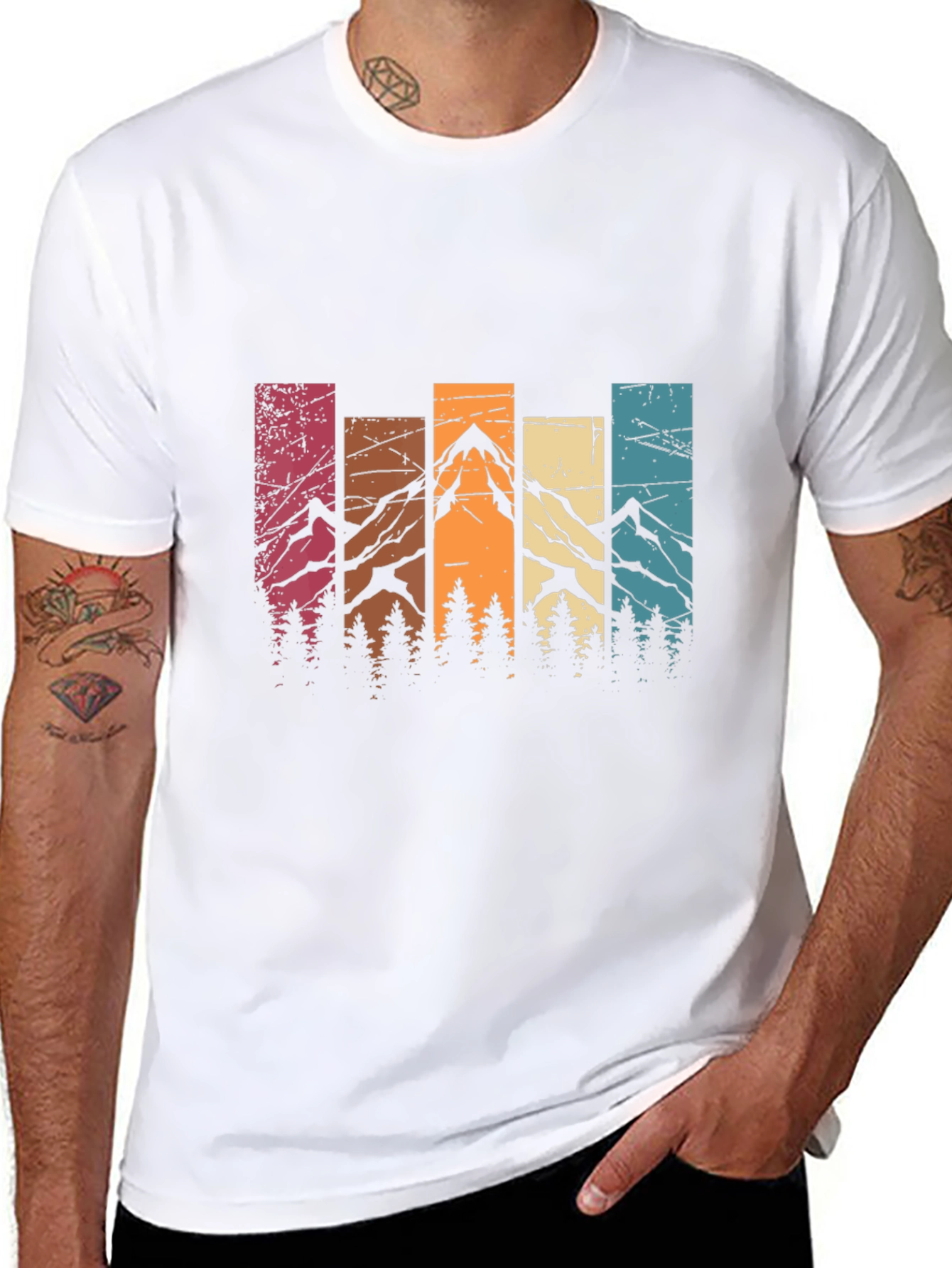 Retro Mountain Range Graphic T-Shirt