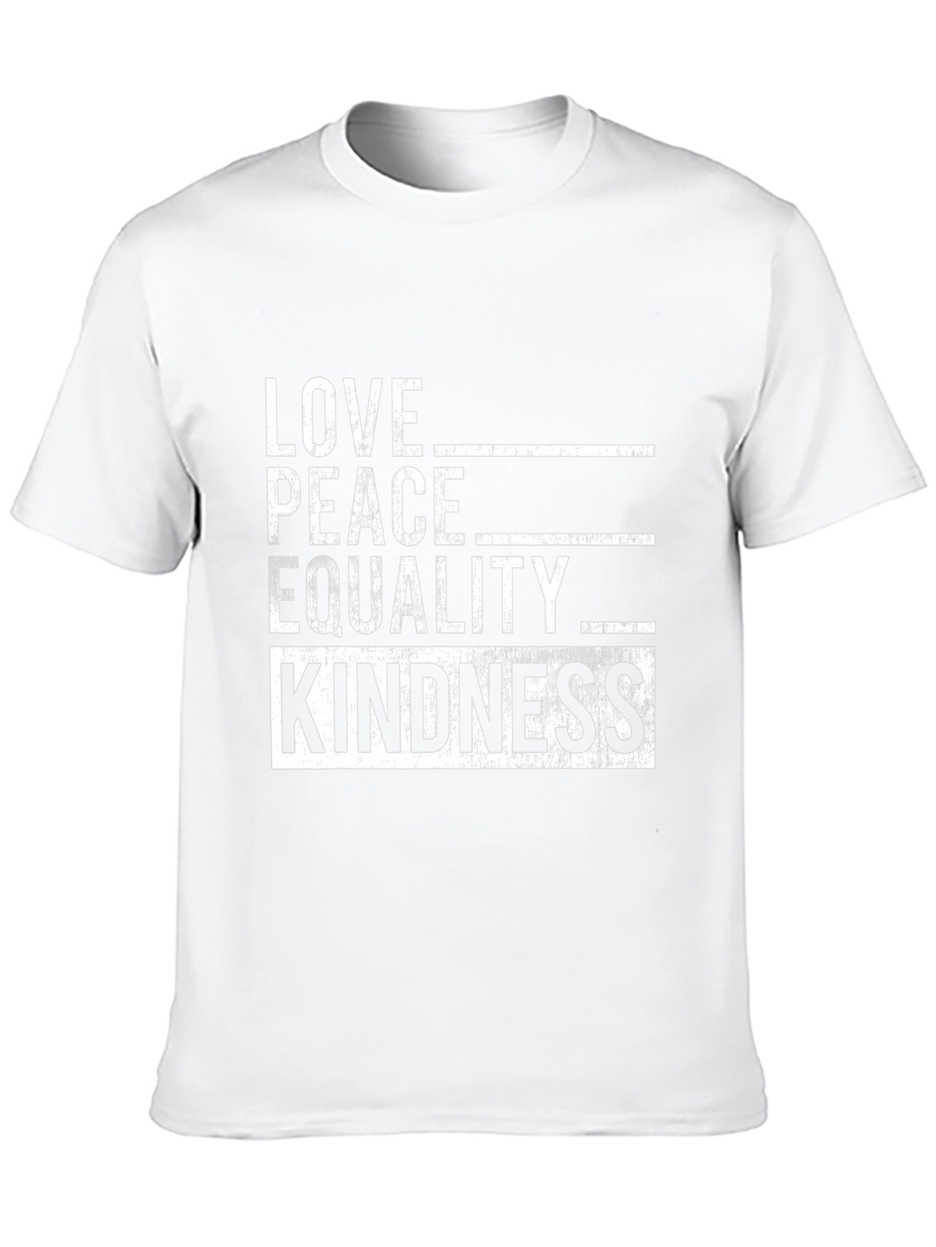 Love Peace Equality Kindness Black Graphic T-Shirt