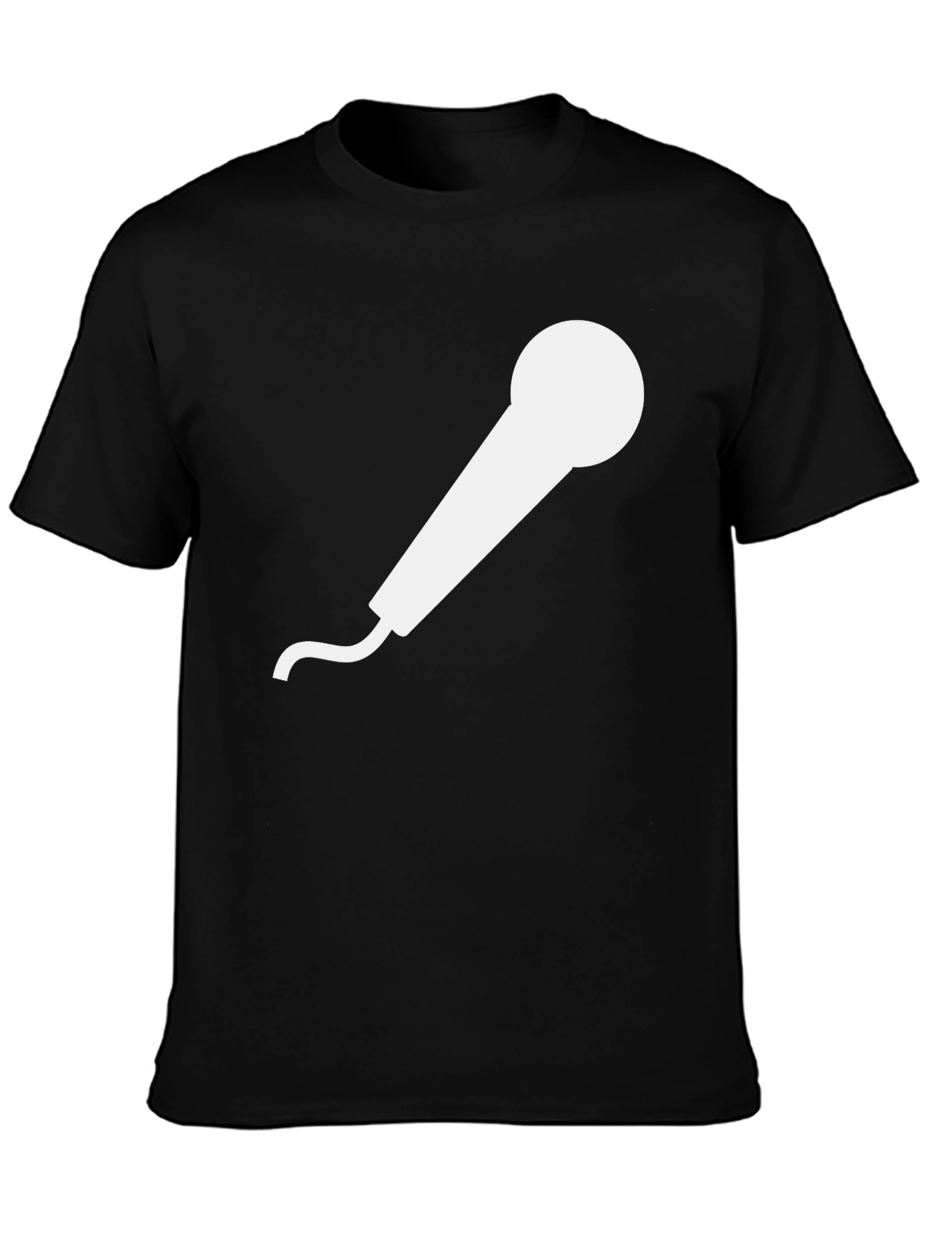 Microphone Graphic Tee - Black Cotton T-Shirt