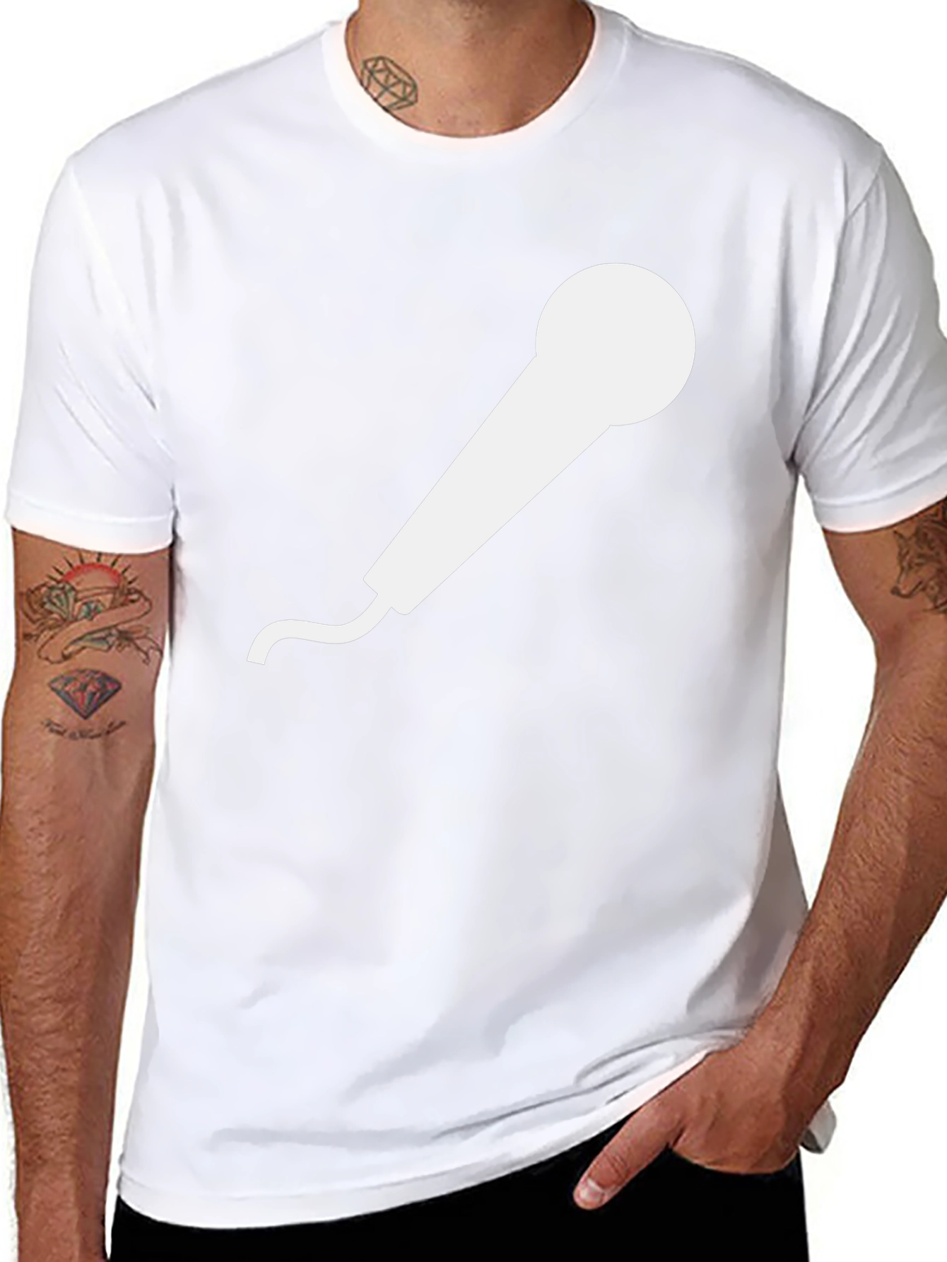 Microphone Graphic Tee - Black Cotton T-Shirt