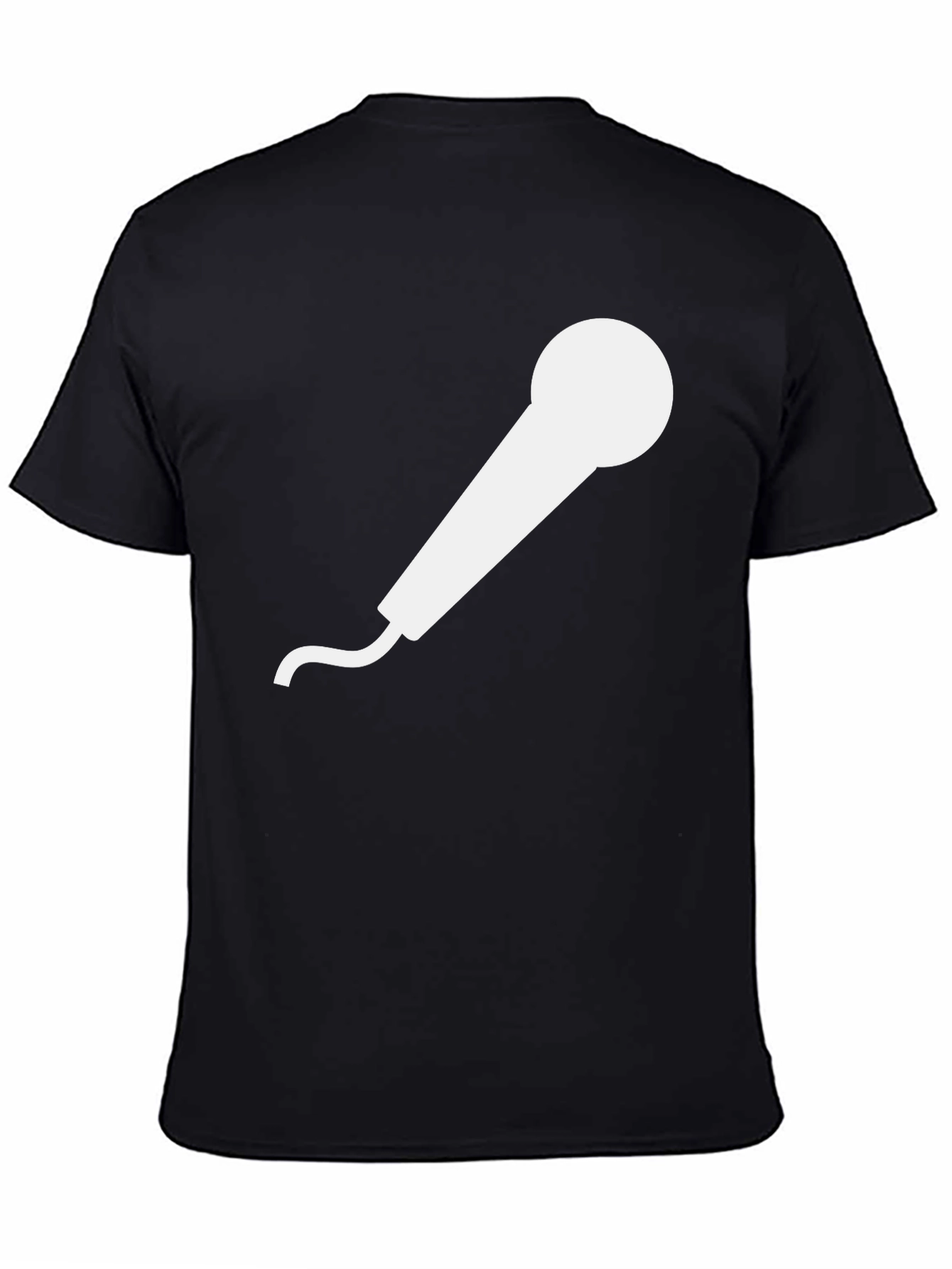 Microphone Graphic Tee - Black Cotton T-Shirt