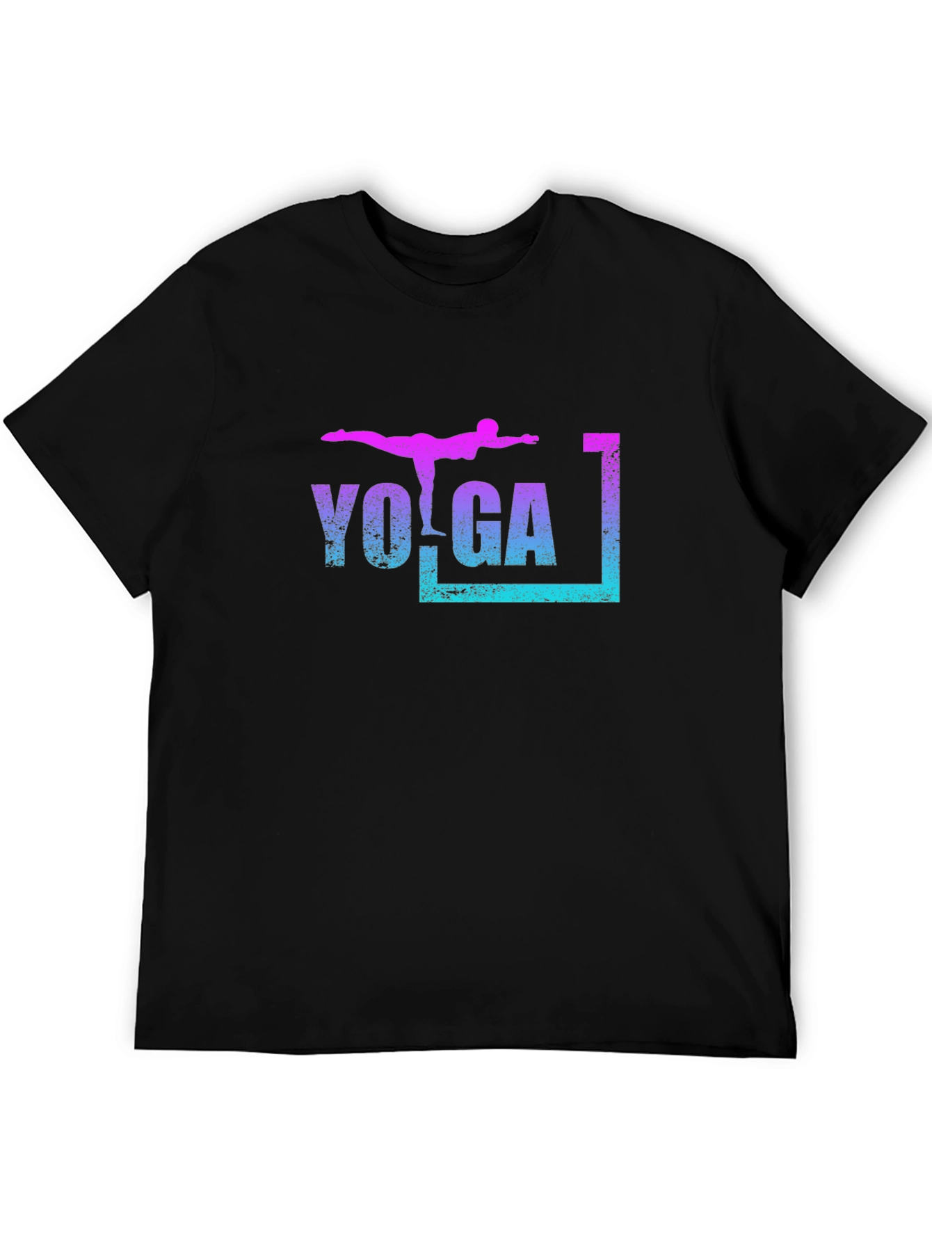 Yoga Pose Graphic T-Shirt - Black Casual Tee