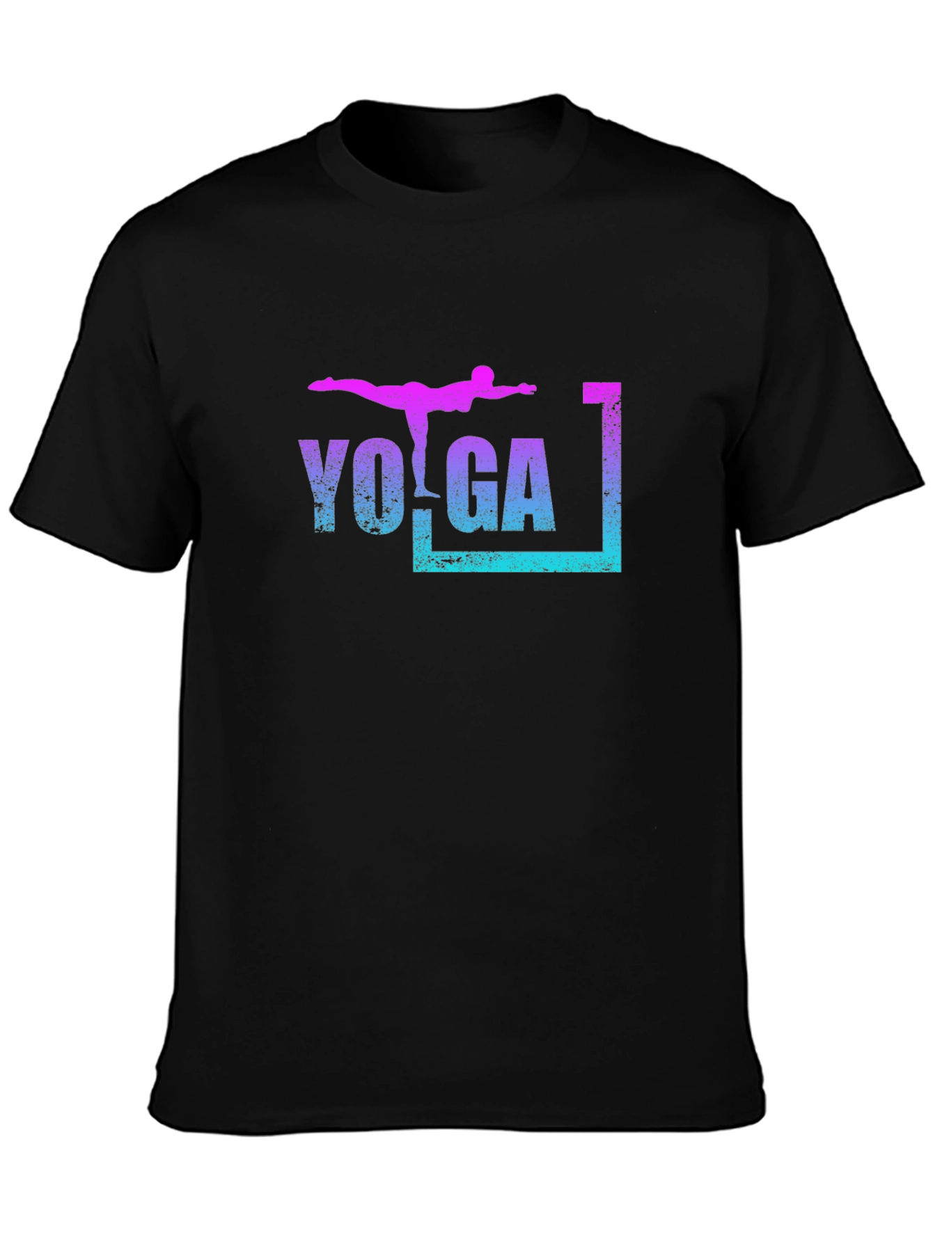 Yoga Pose Graphic T-Shirt - Black Casual Tee