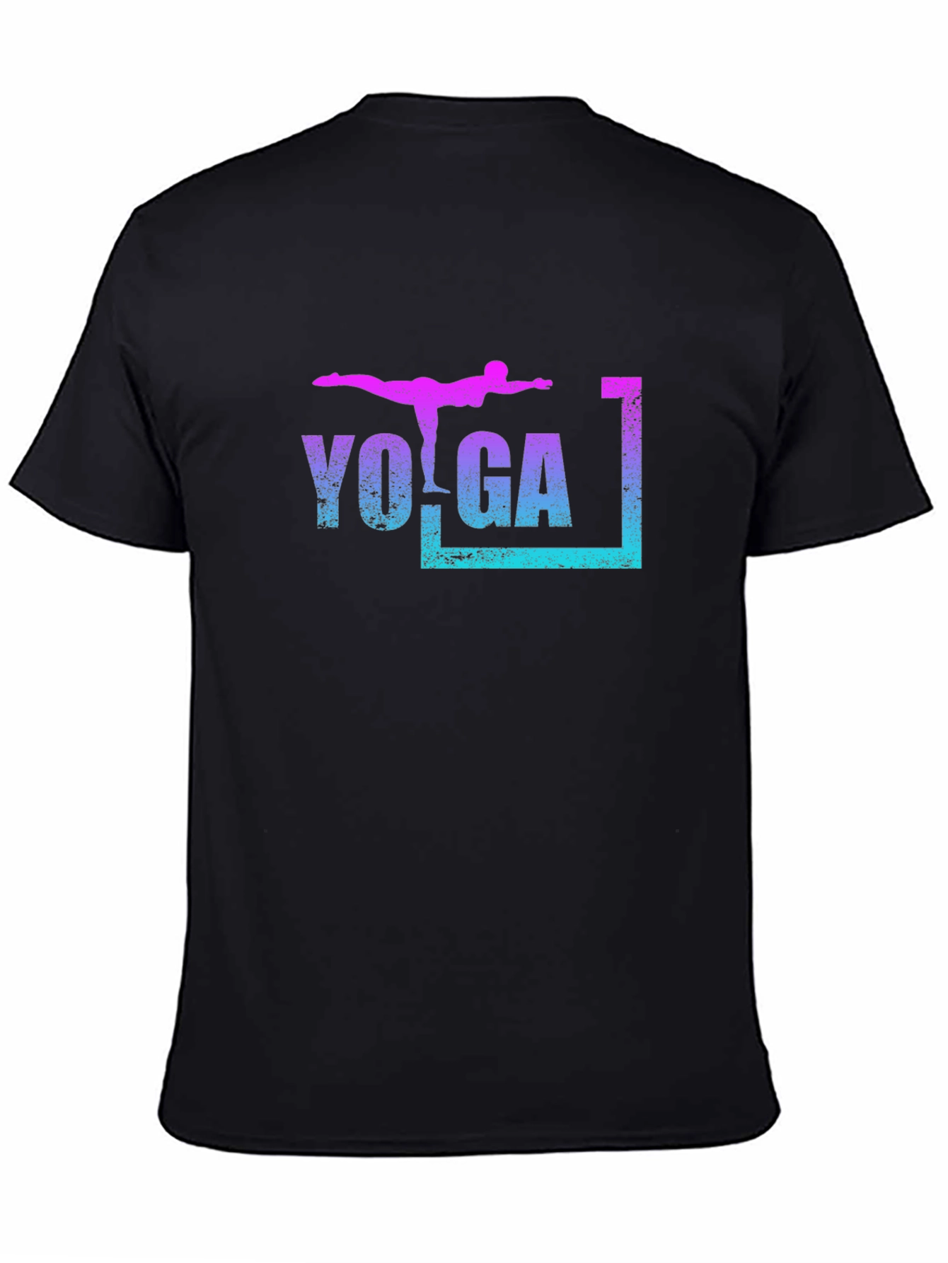 Yoga Pose Graphic T-Shirt - Black Casual Tee