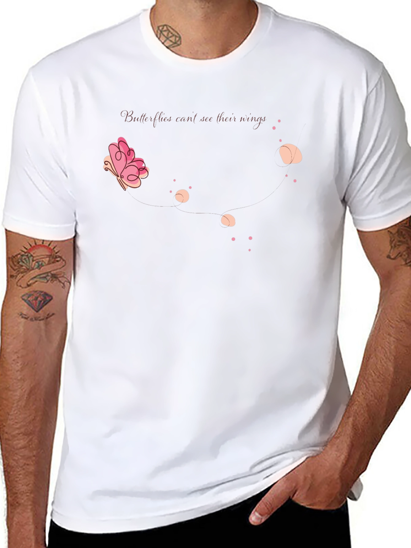 Butterfly Tea Party Black T-Shirt