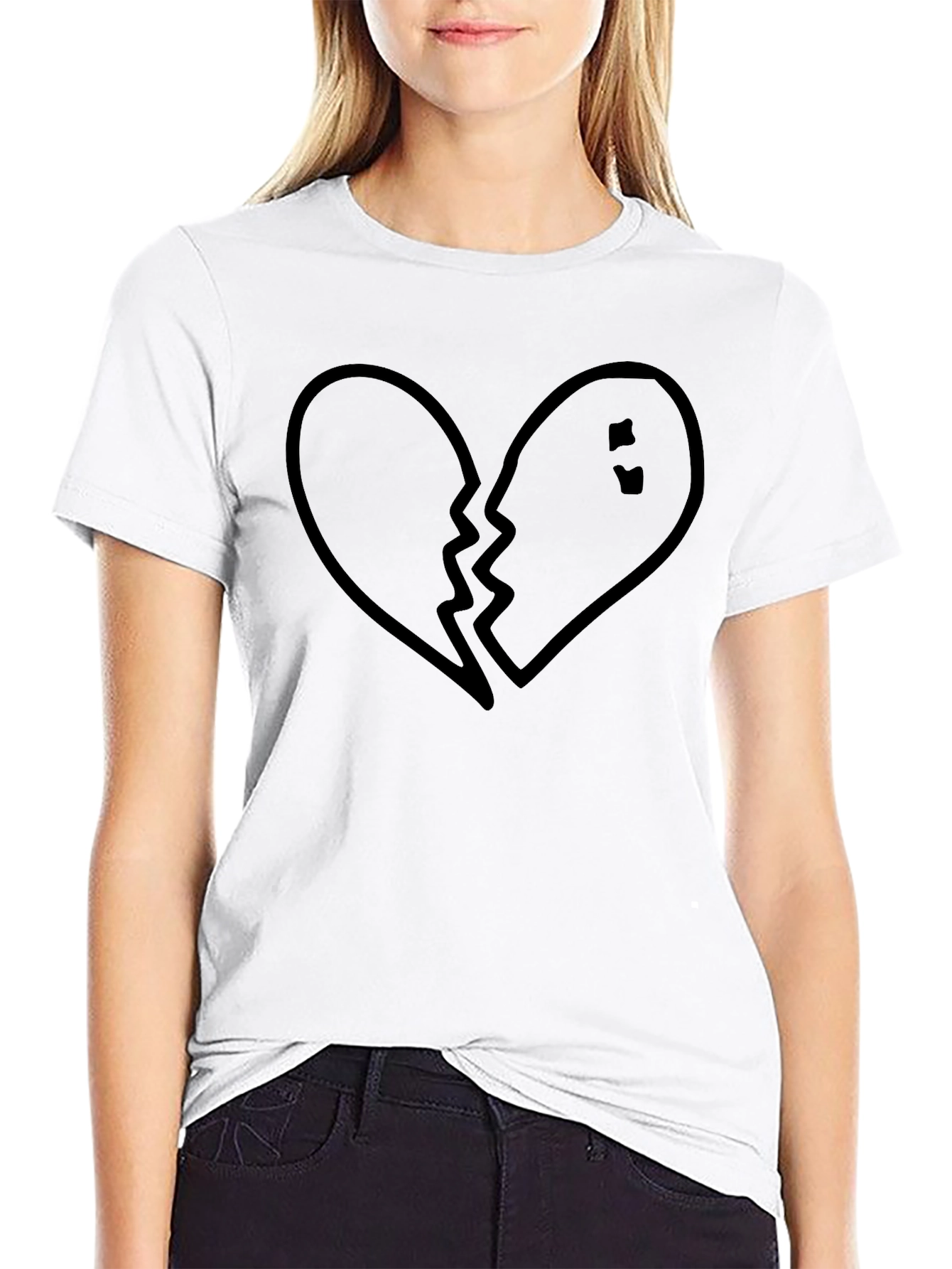 Broken Heart Graphic Tee - Black