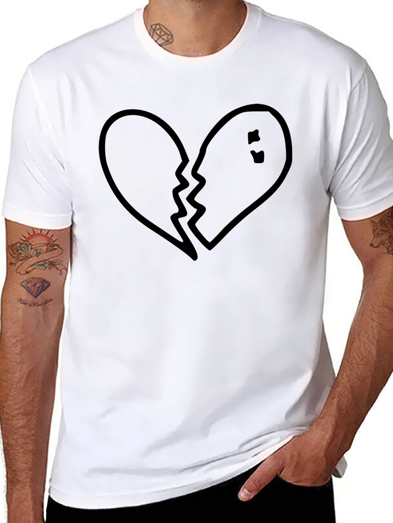 Broken Heart Graphic Tee - Black