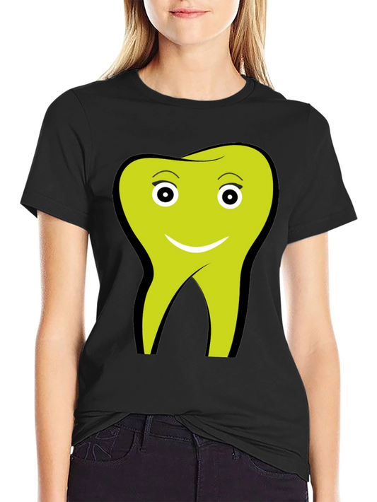 Funny Tooth Graphic Tee - Black Cotton Comfort
