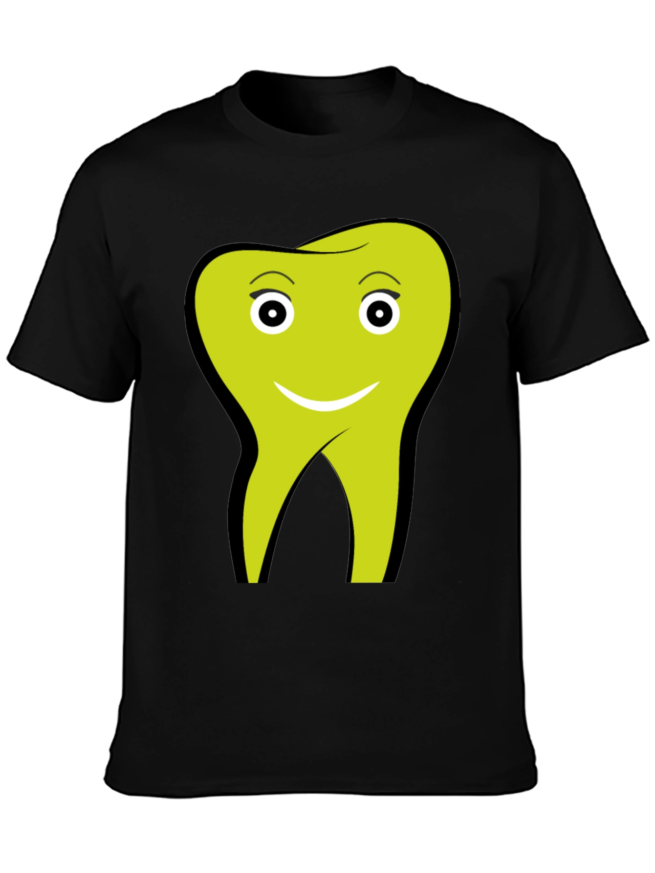 Funny Tooth Graphic Tee - Black Cotton Comfort