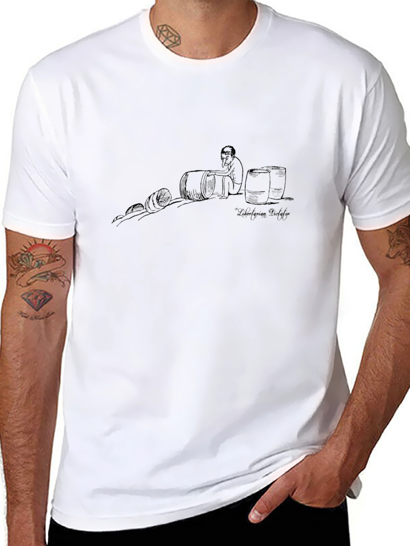 Black Graphic Tee - Wine Theme