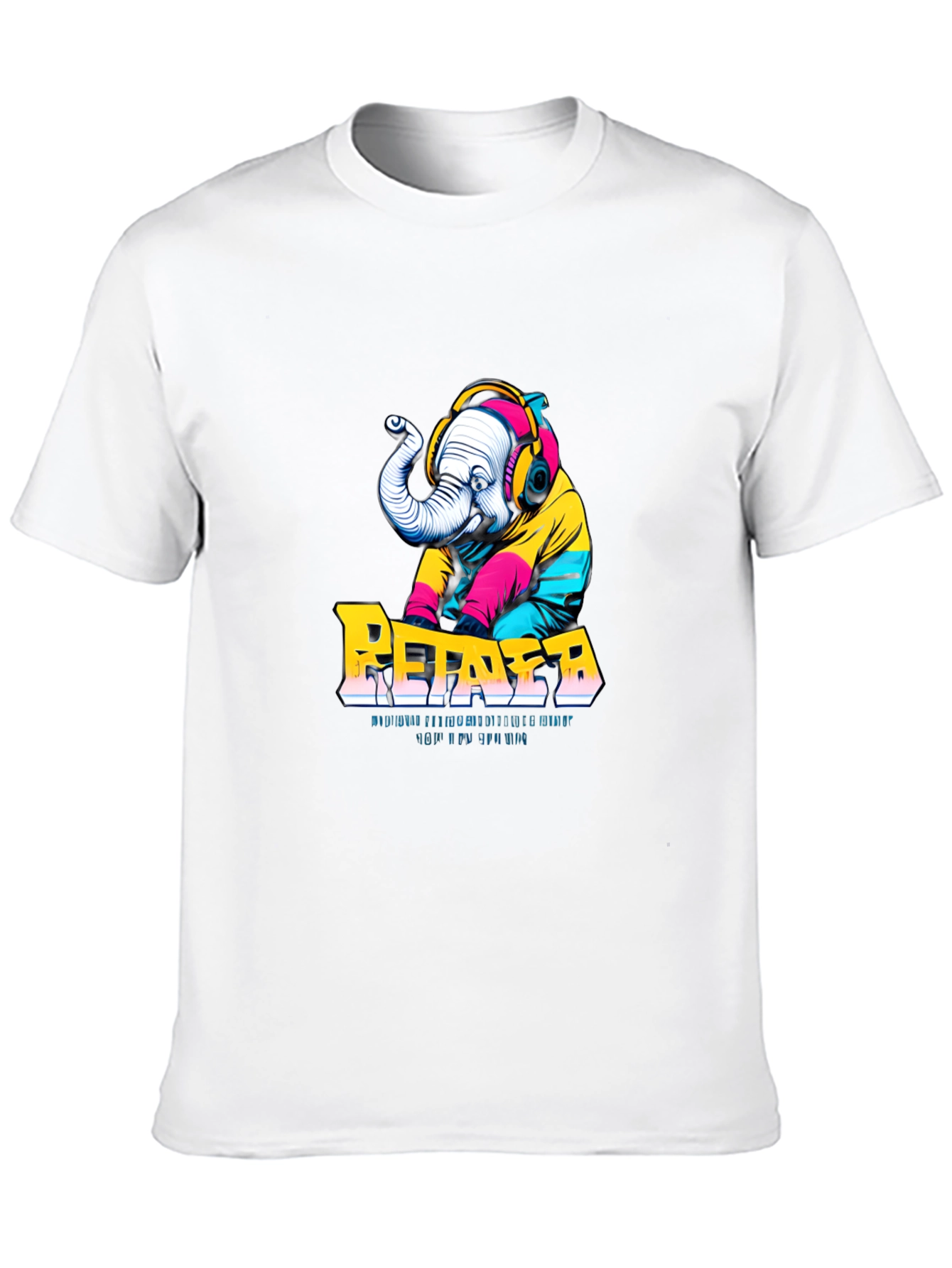 Retro DJ Elephant Graphic Tee