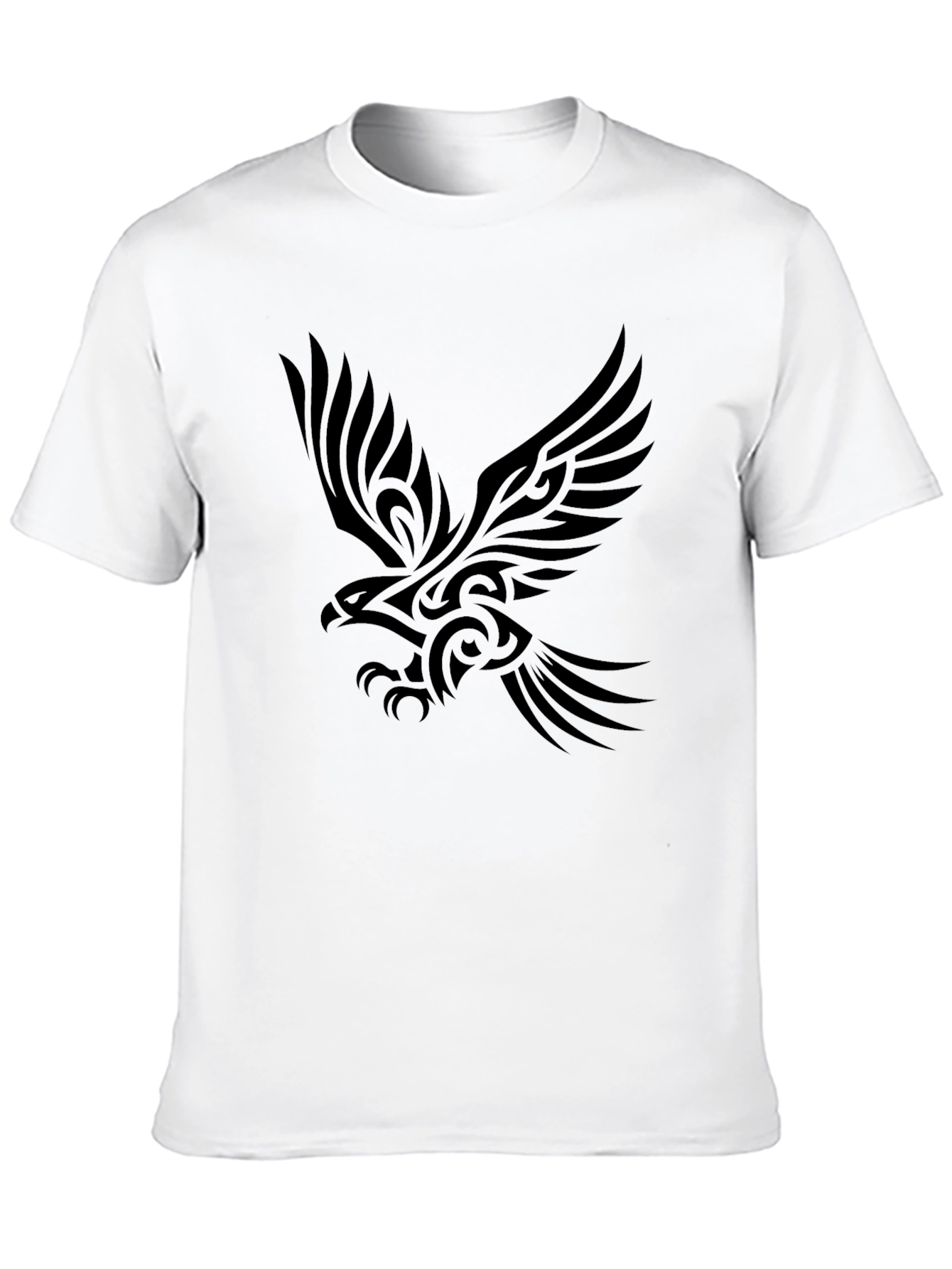 Tribal Eagle Print Black T-Shirt