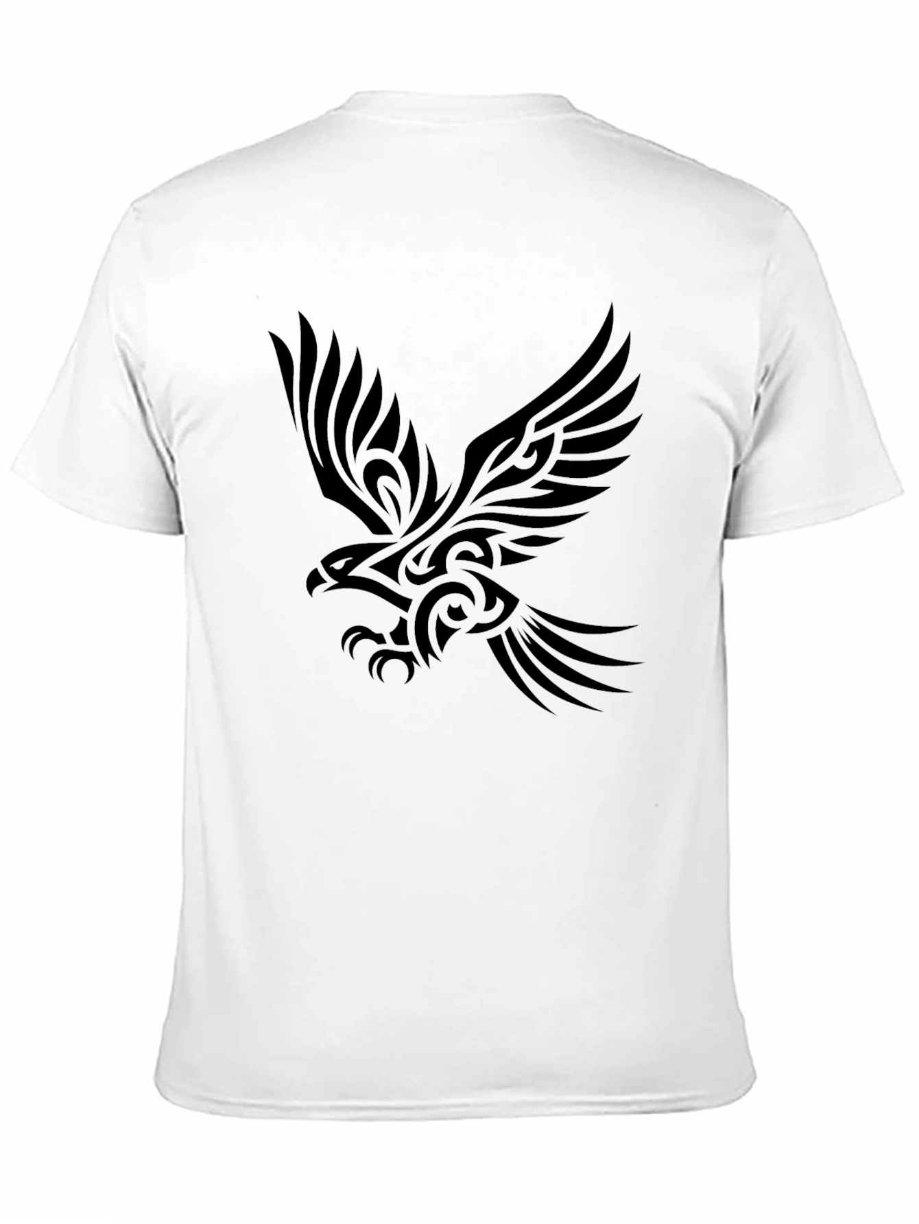 Tribal Eagle Print Black T-Shirt