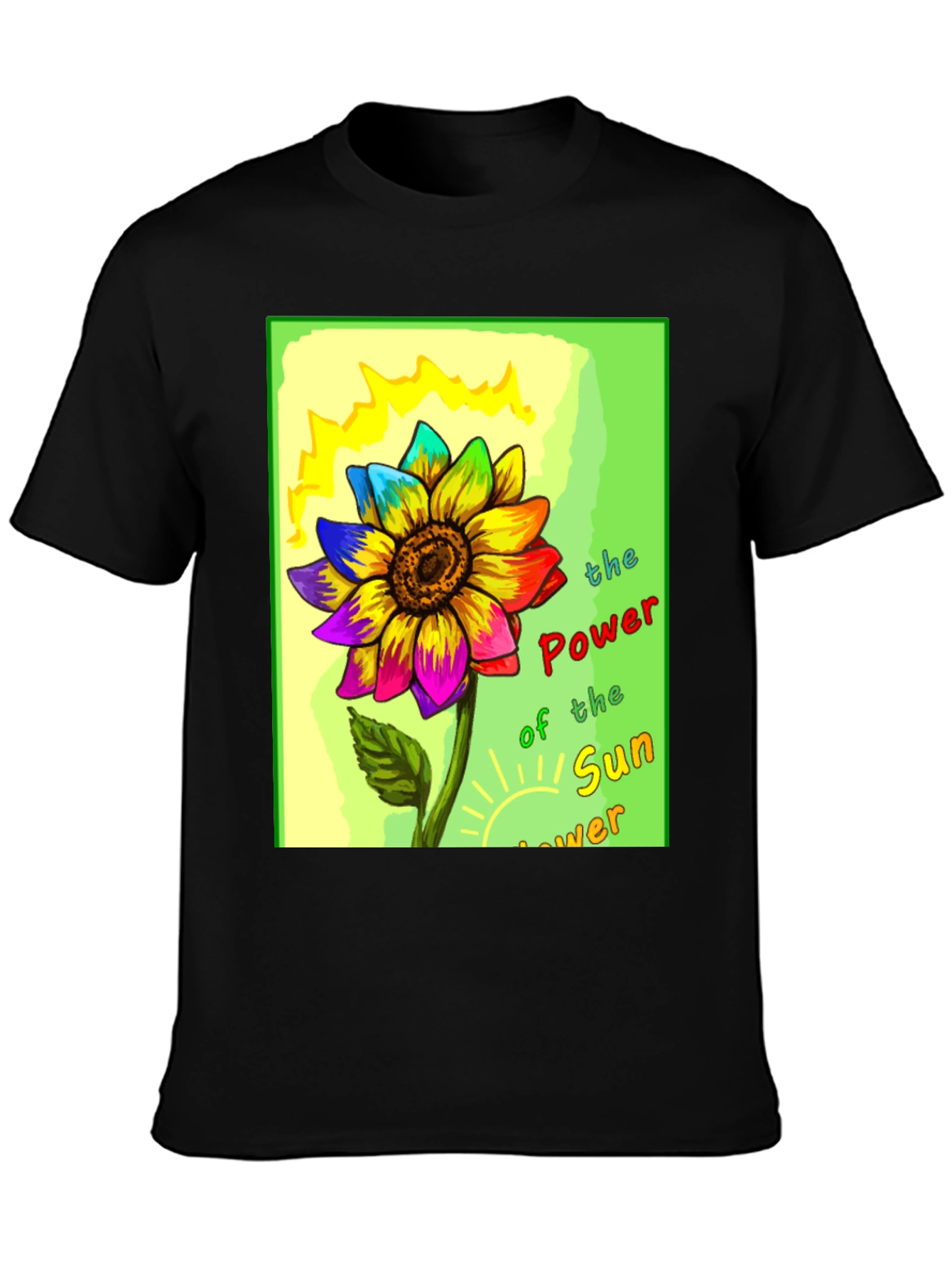 Rainbow Sunflower Graphic T-Shirt