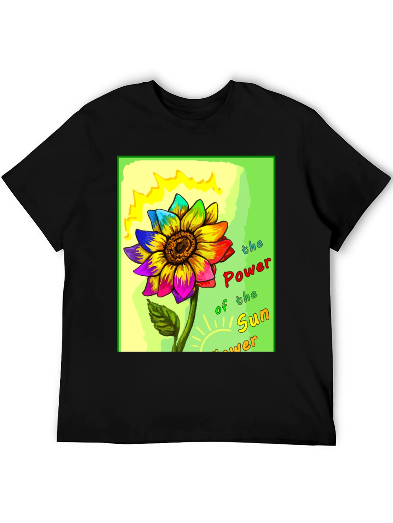 Rainbow Sunflower Graphic T-Shirt