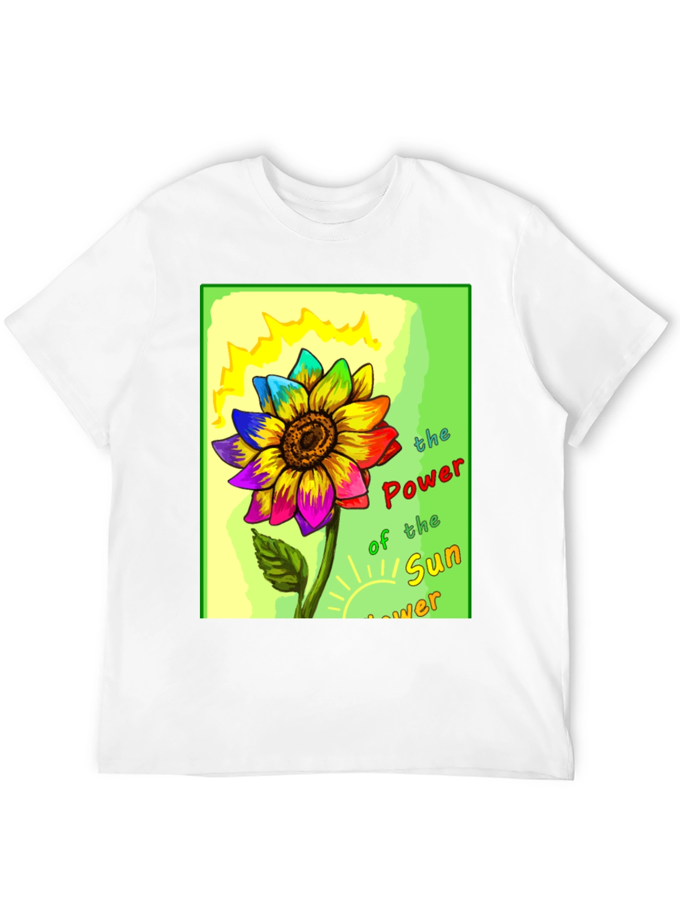 Rainbow Sunflower Graphic T-Shirt