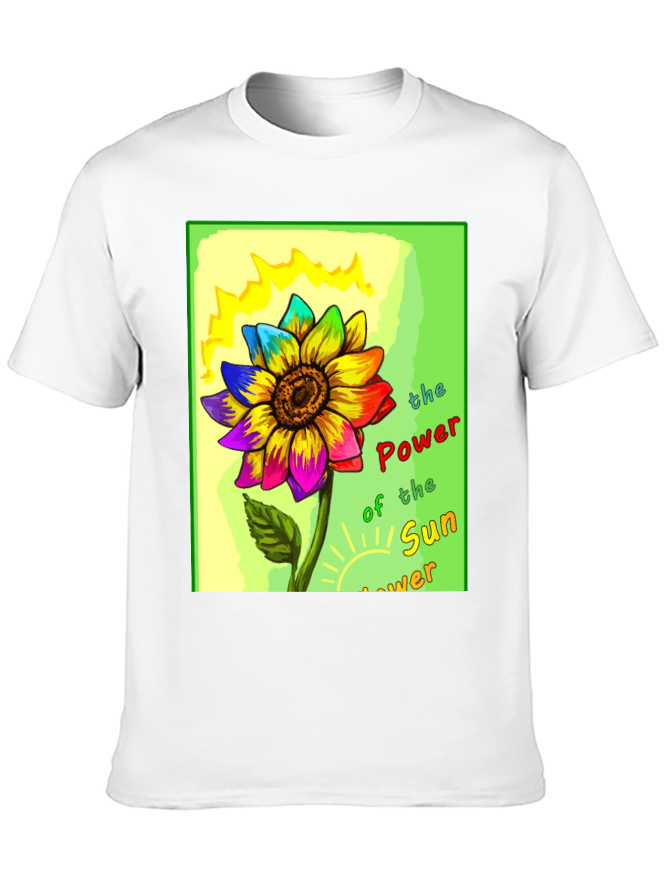 Rainbow Sunflower Graphic T-Shirt