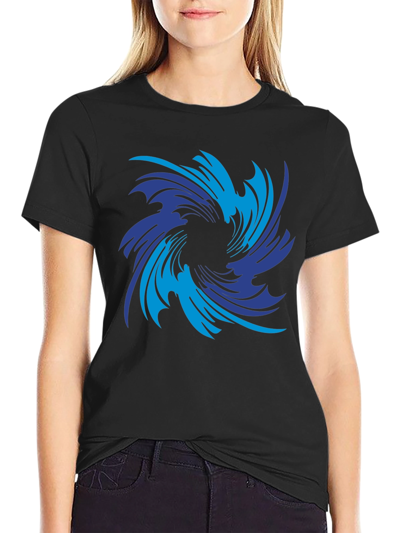 Vortex Graphic Print Black Tee