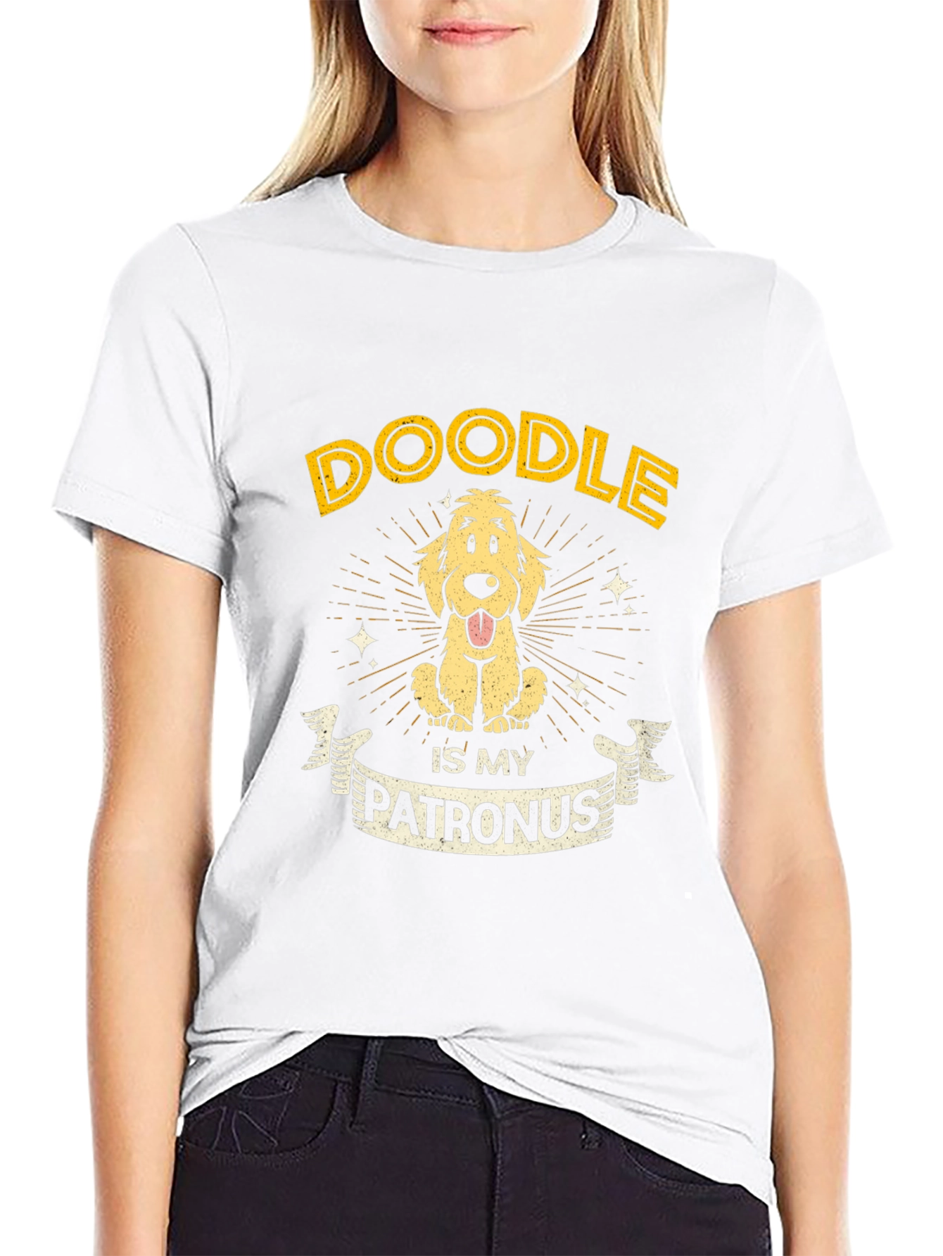 Doodle is My Patronus Black T-Shirt