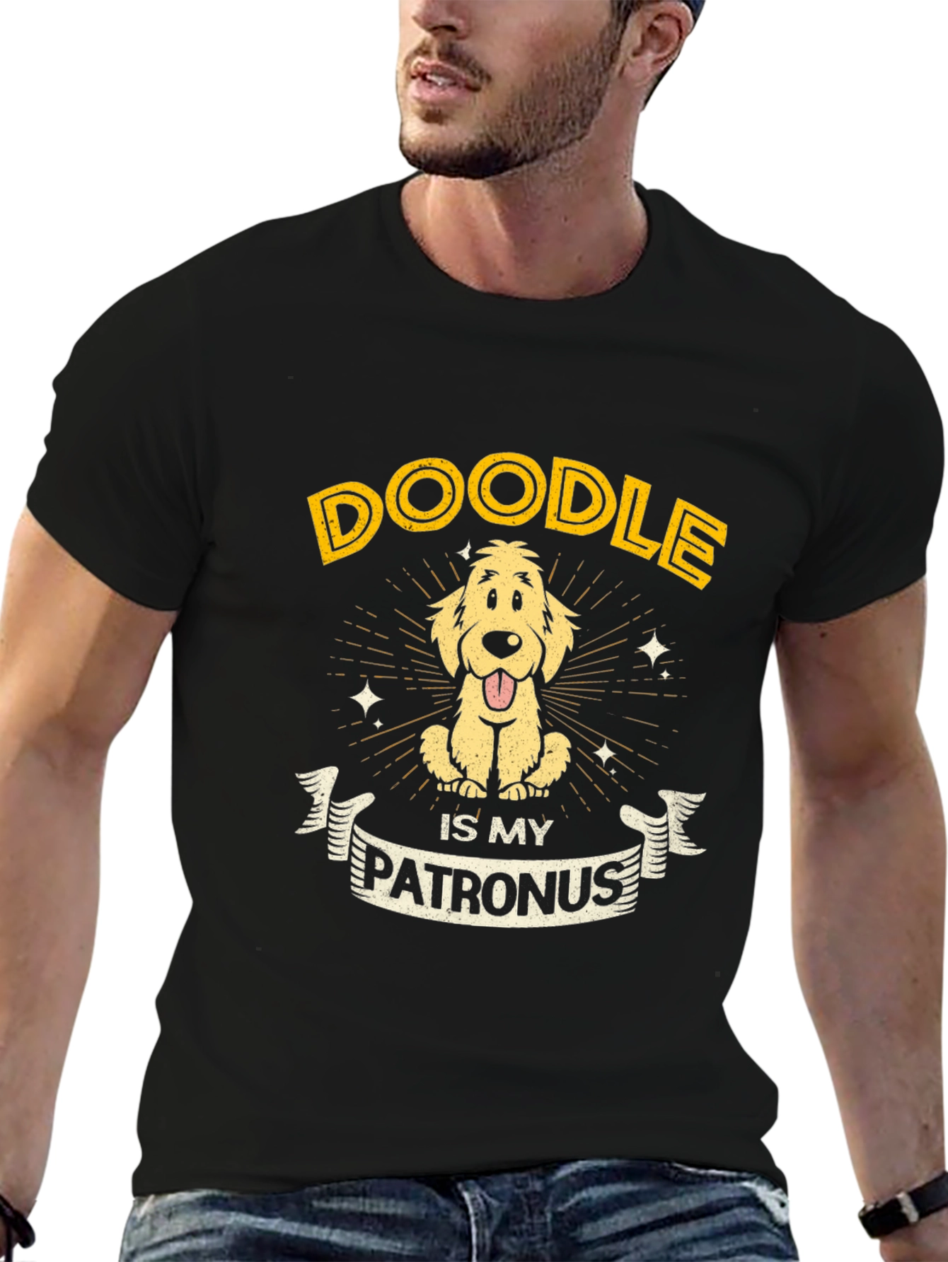 Doodle is My Patronus Black T-Shirt