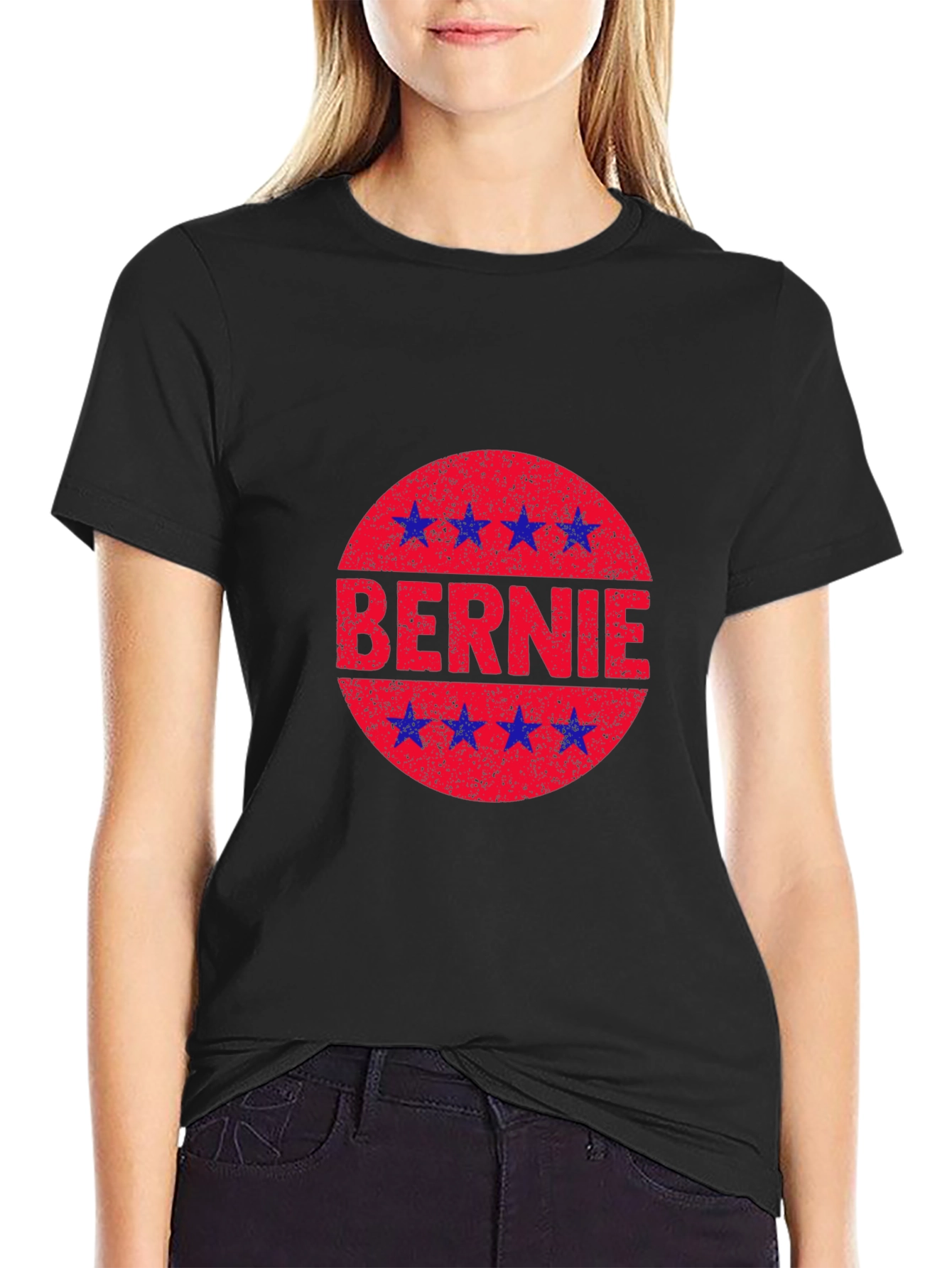 Bernie Star Circle Graphic Black T-Shirt